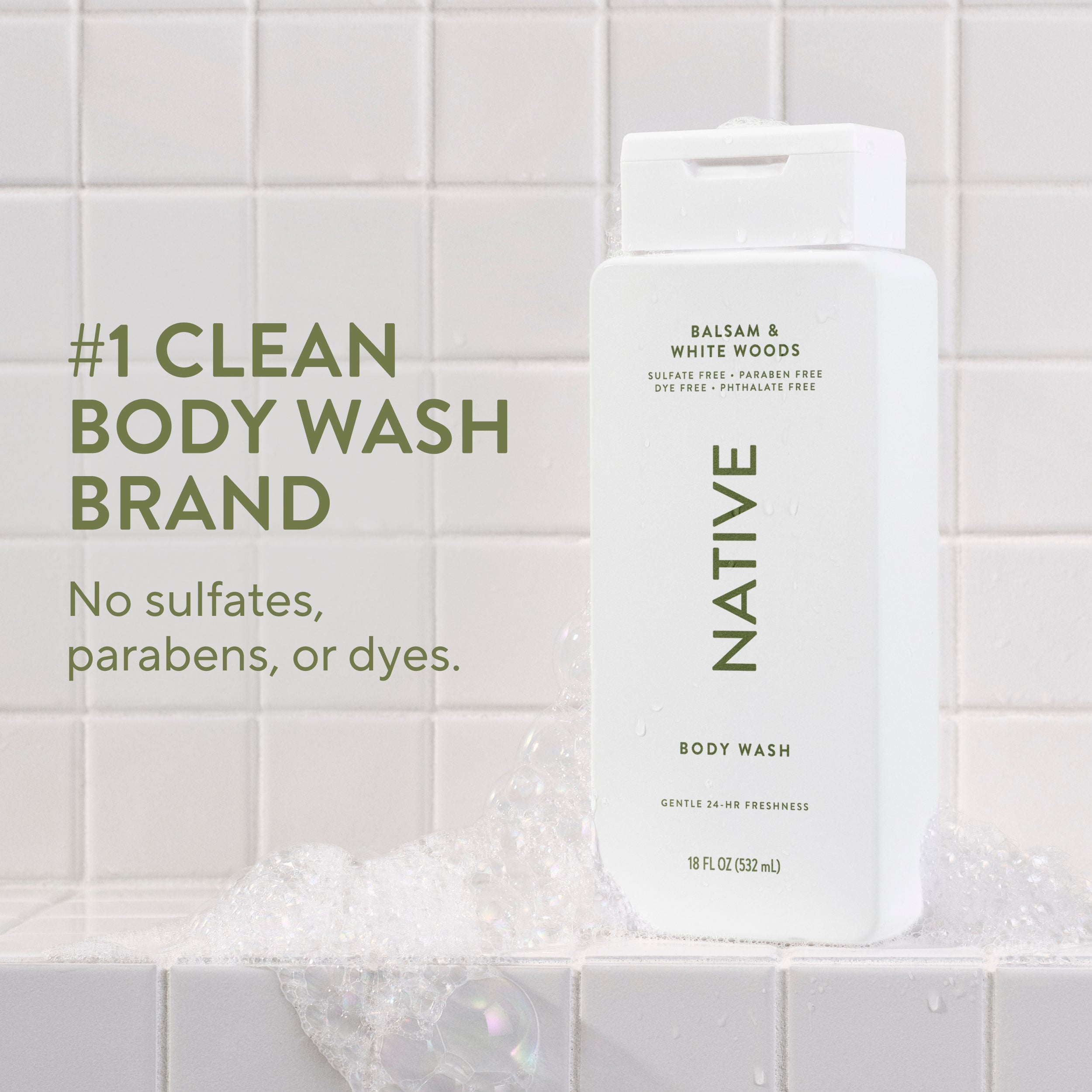 Body Wash - Balsam & White Woods / Classic / 18oz - Clean Care Essential