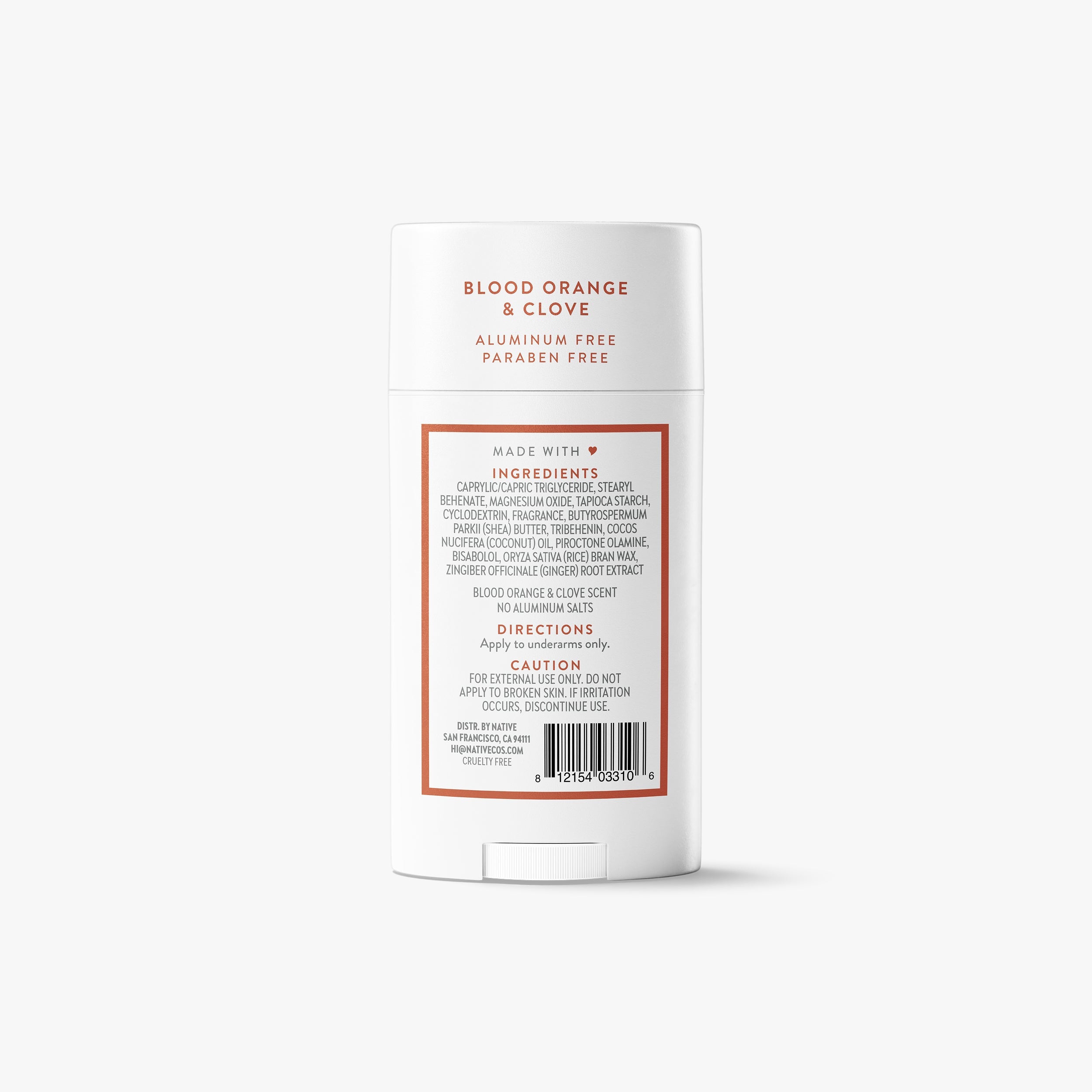 Deodorant Stick - Blood Orange & Clove / Classic / 2.65oz - Clean Care Essential