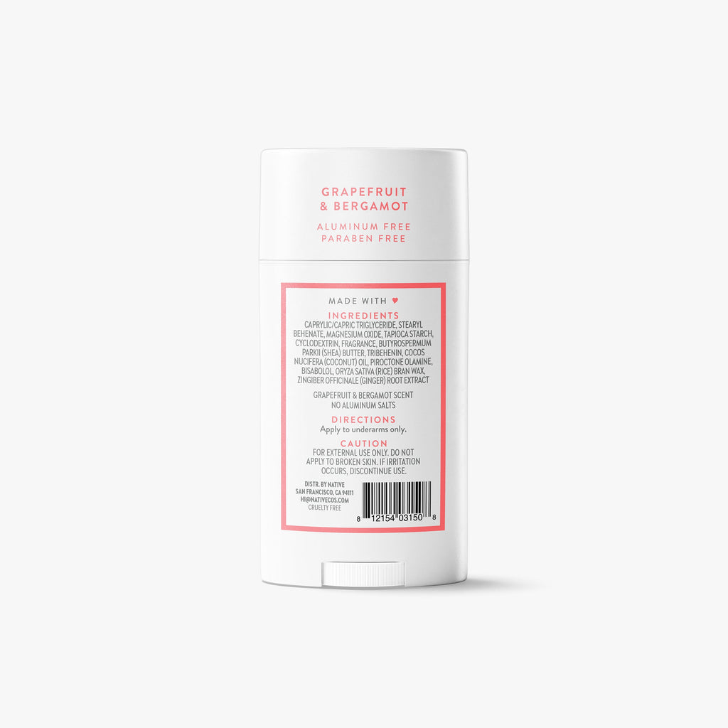 Deodorant Stick - Grapefruit & Bergamot / Classic / 2.65oz - Clean Care Essential