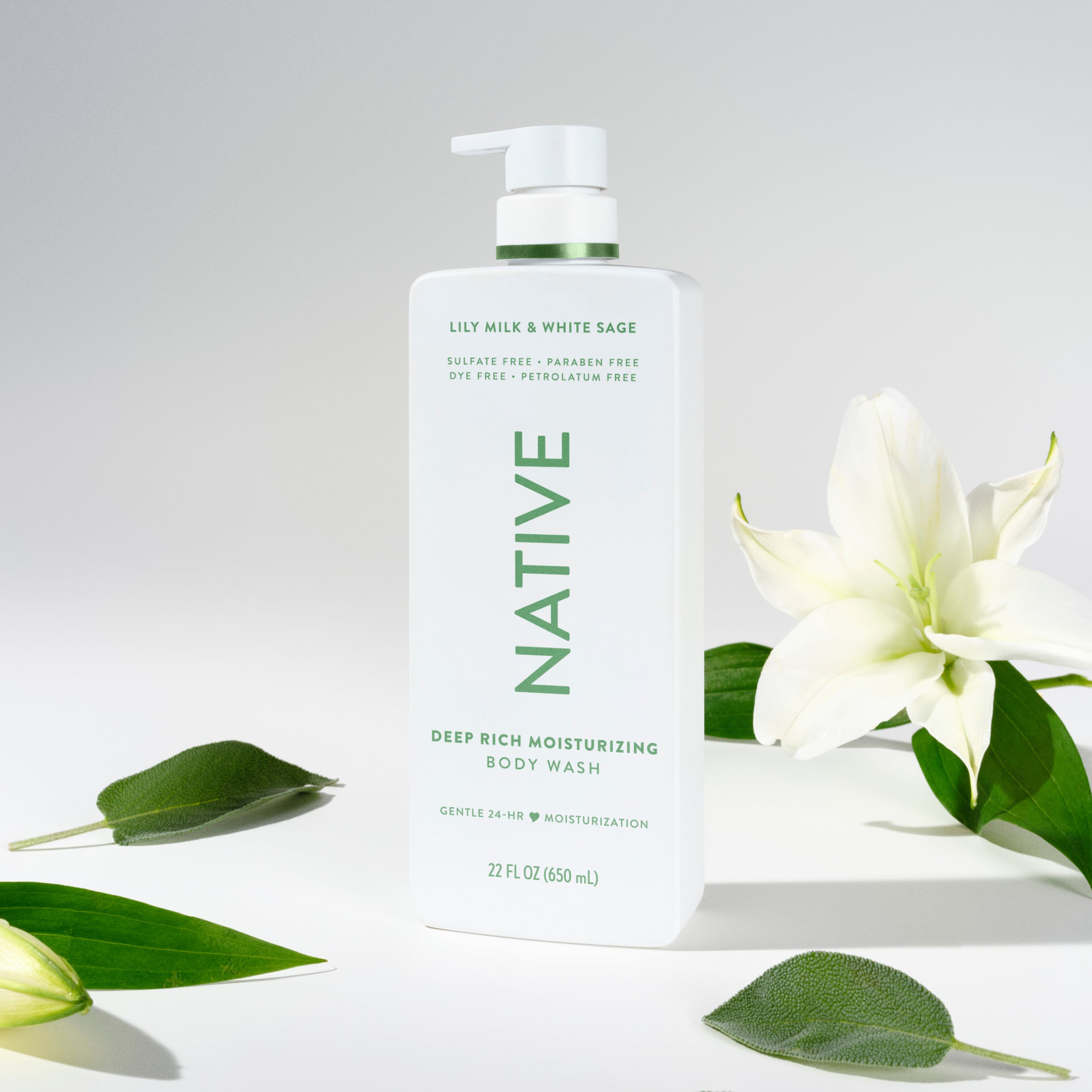 Moisturizing Body Wash - Lily Milk & White Sage / Classic / 22oz - Clean Care Essential