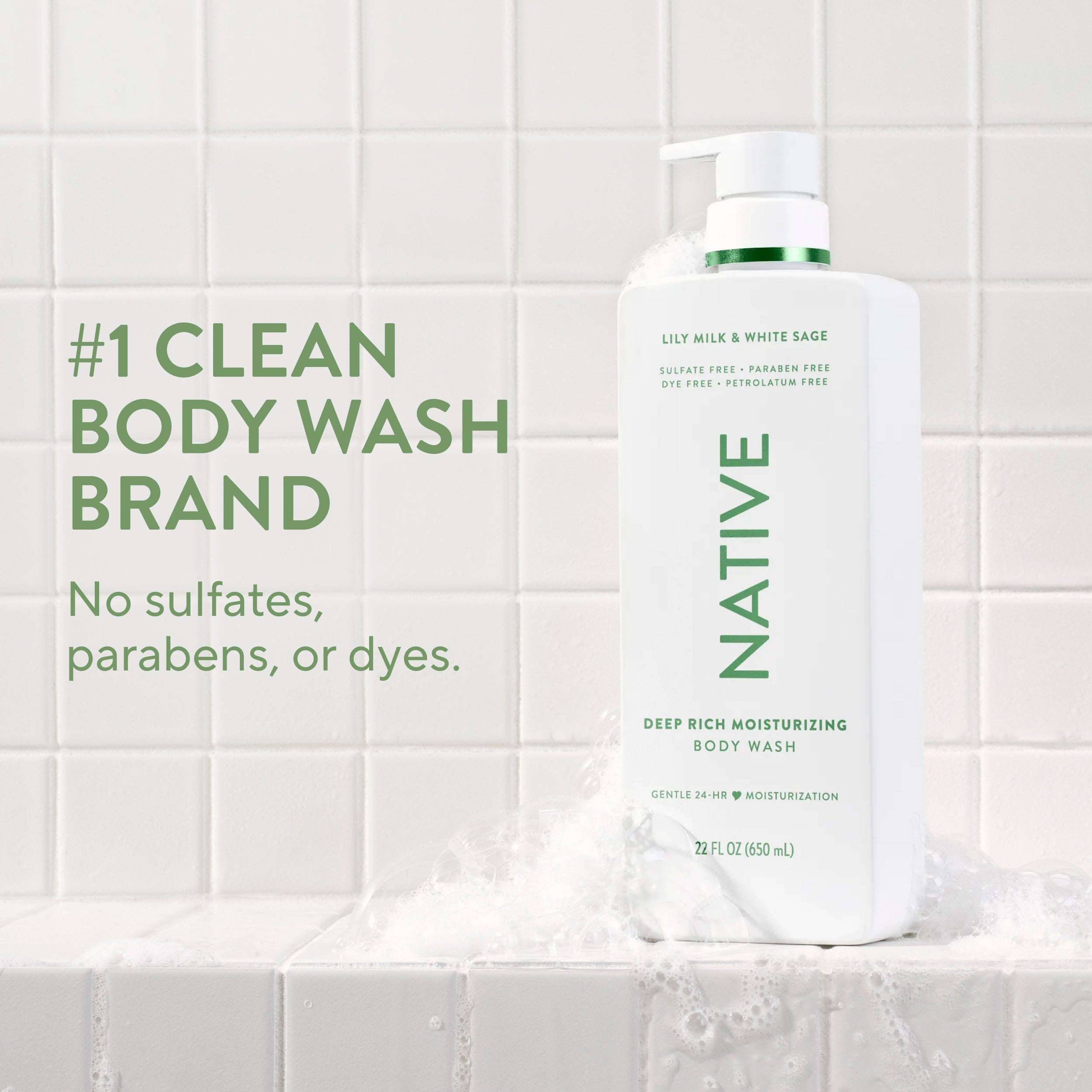 Moisturizing Body Wash - Lily Milk & White Sage / Classic / 22oz - Clean Care Essential