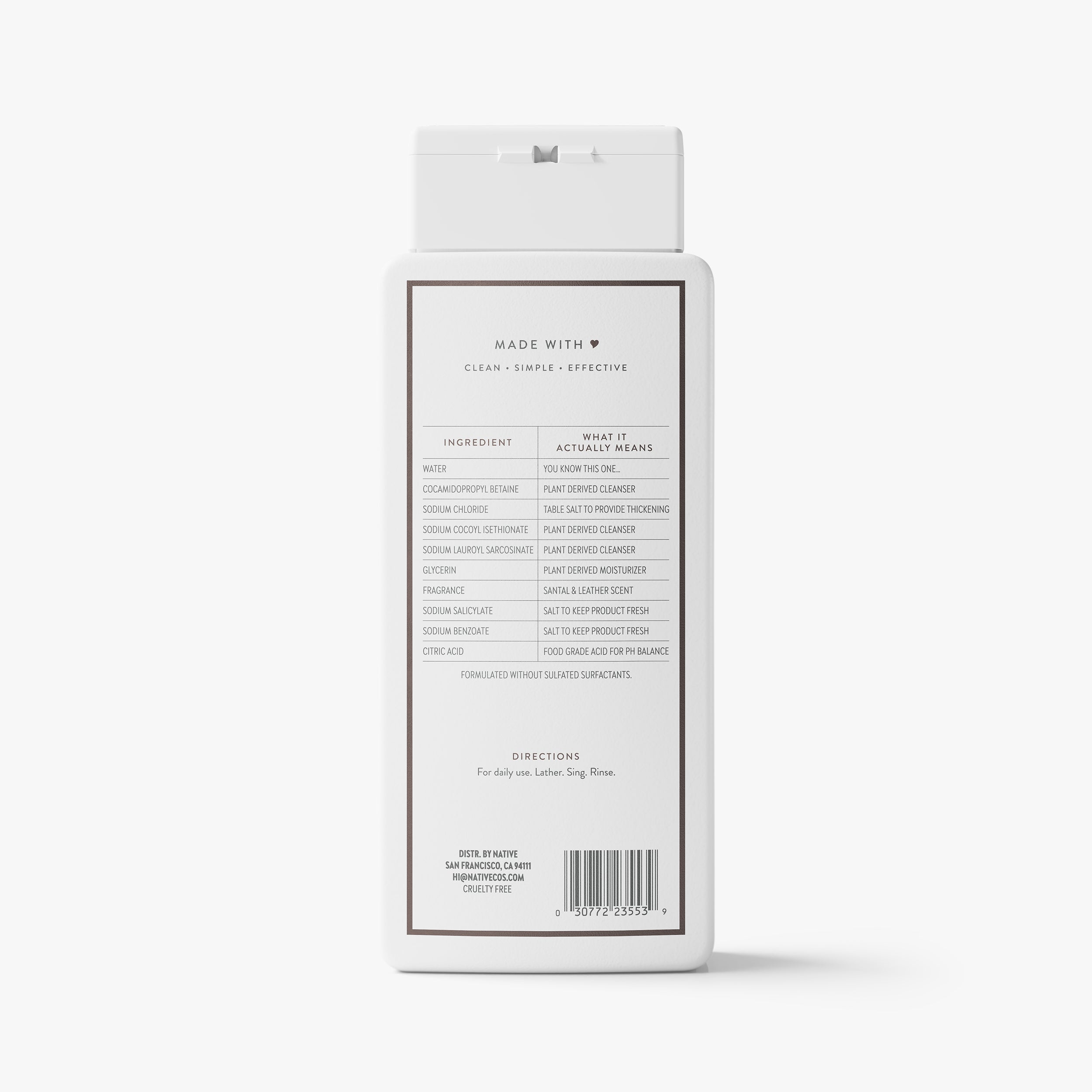 Body Wash - Santal & Leather / Classic / 18oz - Clean Care Essential