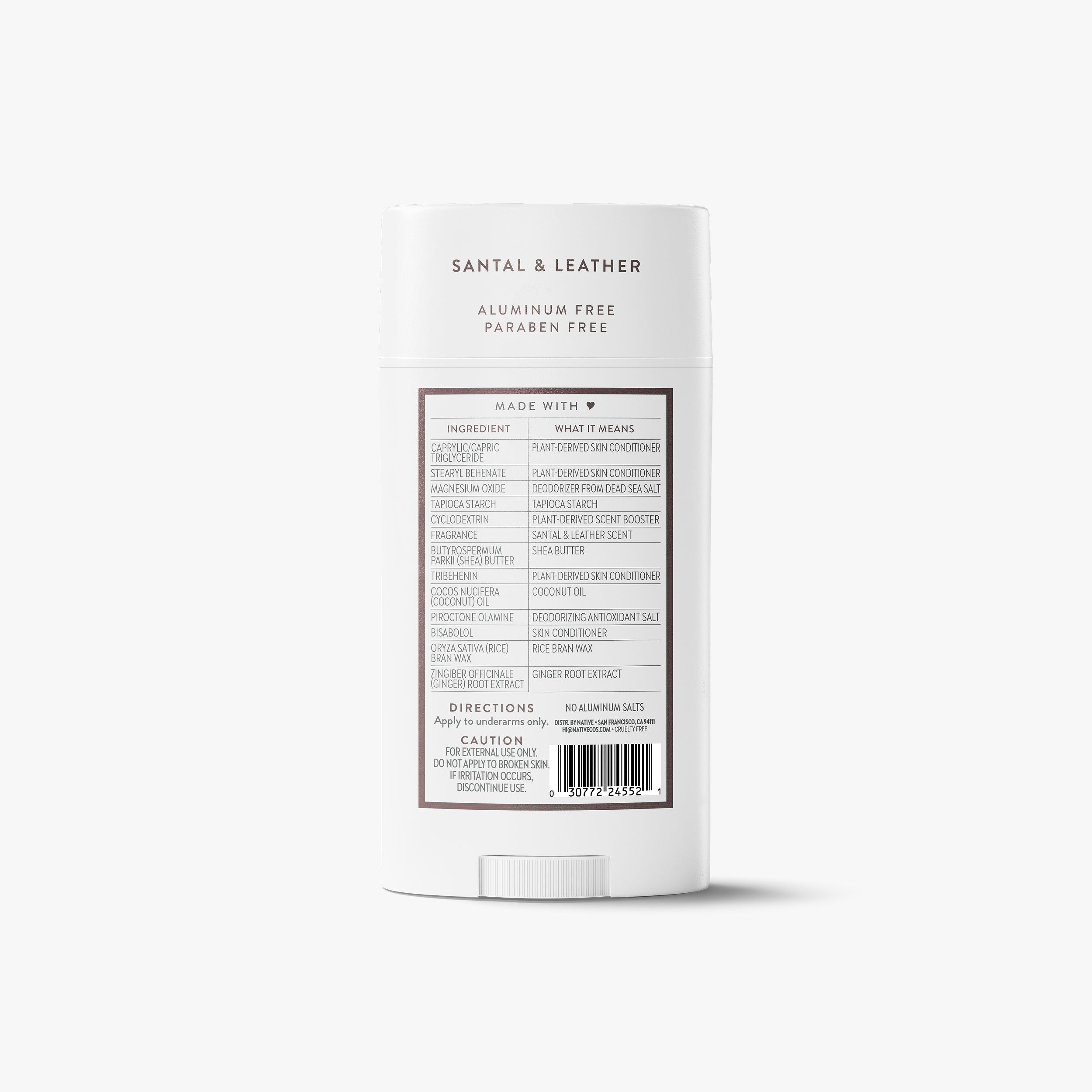 Deodorant Stick - Santal & Leather / Classic / 3.1oz - Clean Care Essential