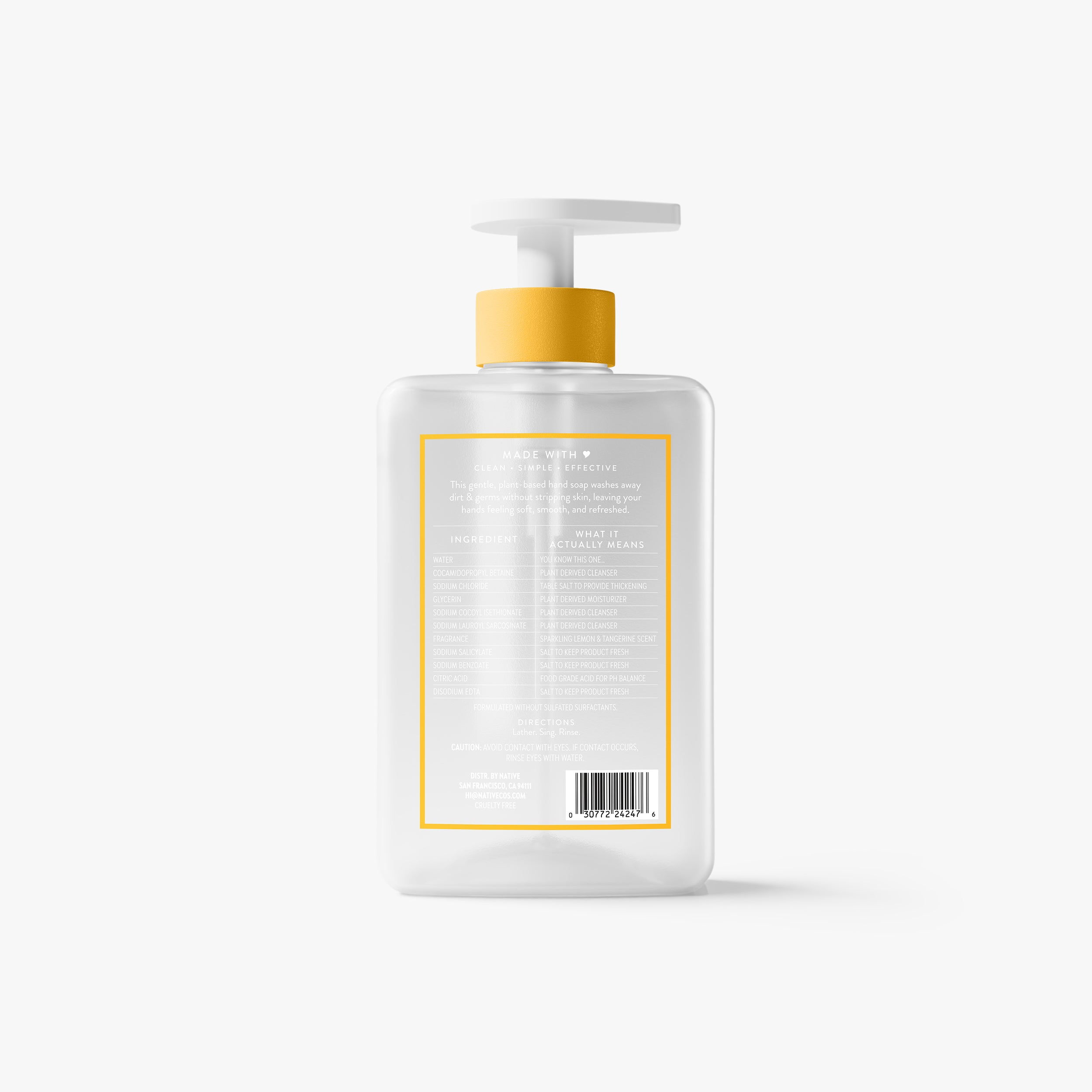 Hand Soap - Sparkling Lemon & Tangerine / Classic / 13oz - Clean Care Essential