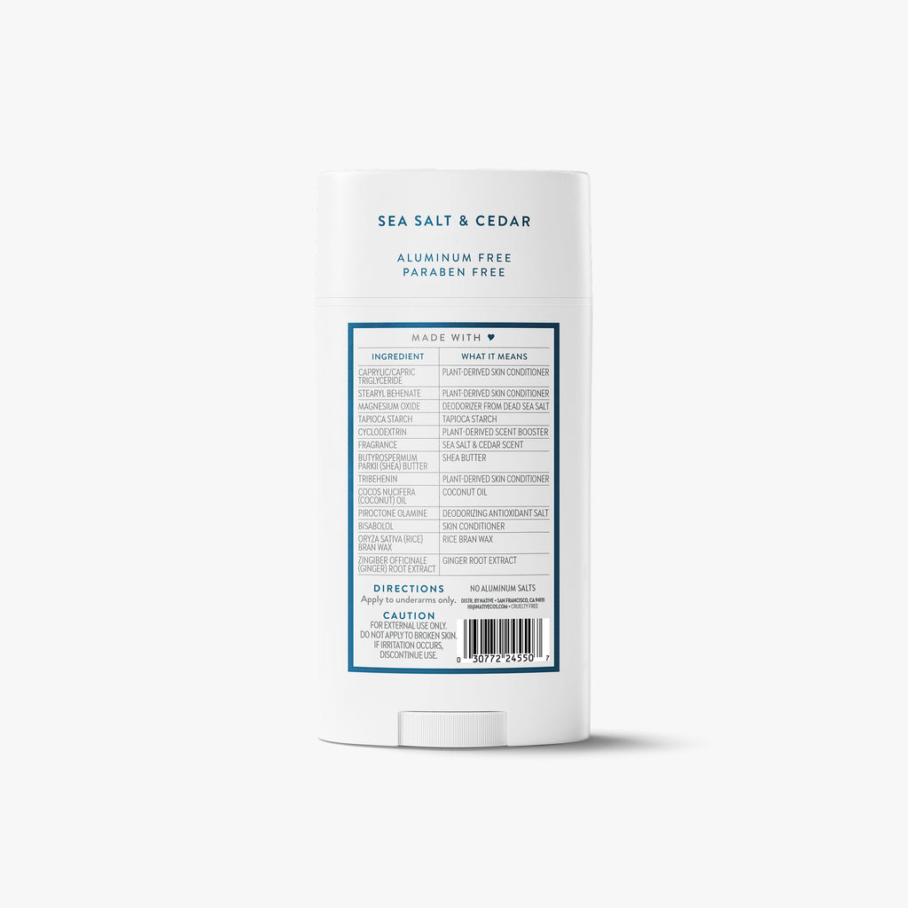 Deodorant Stick - Sea Salt & Cedar / Classic / 3.1oz - Clean Care Essential