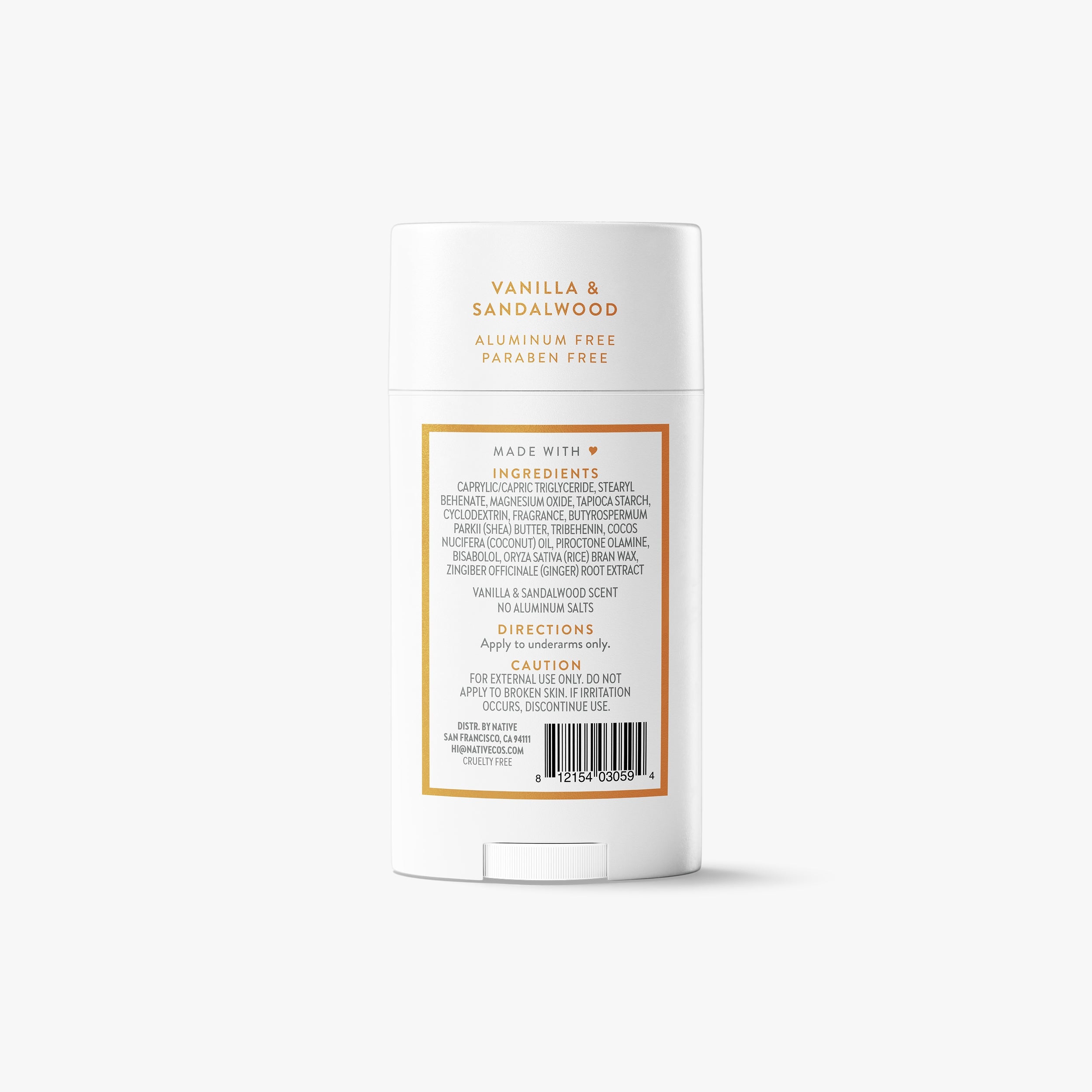 Deodorant Stick - Vanilla & Sandalwood / Classic / 2.65oz - Clean Care Essential