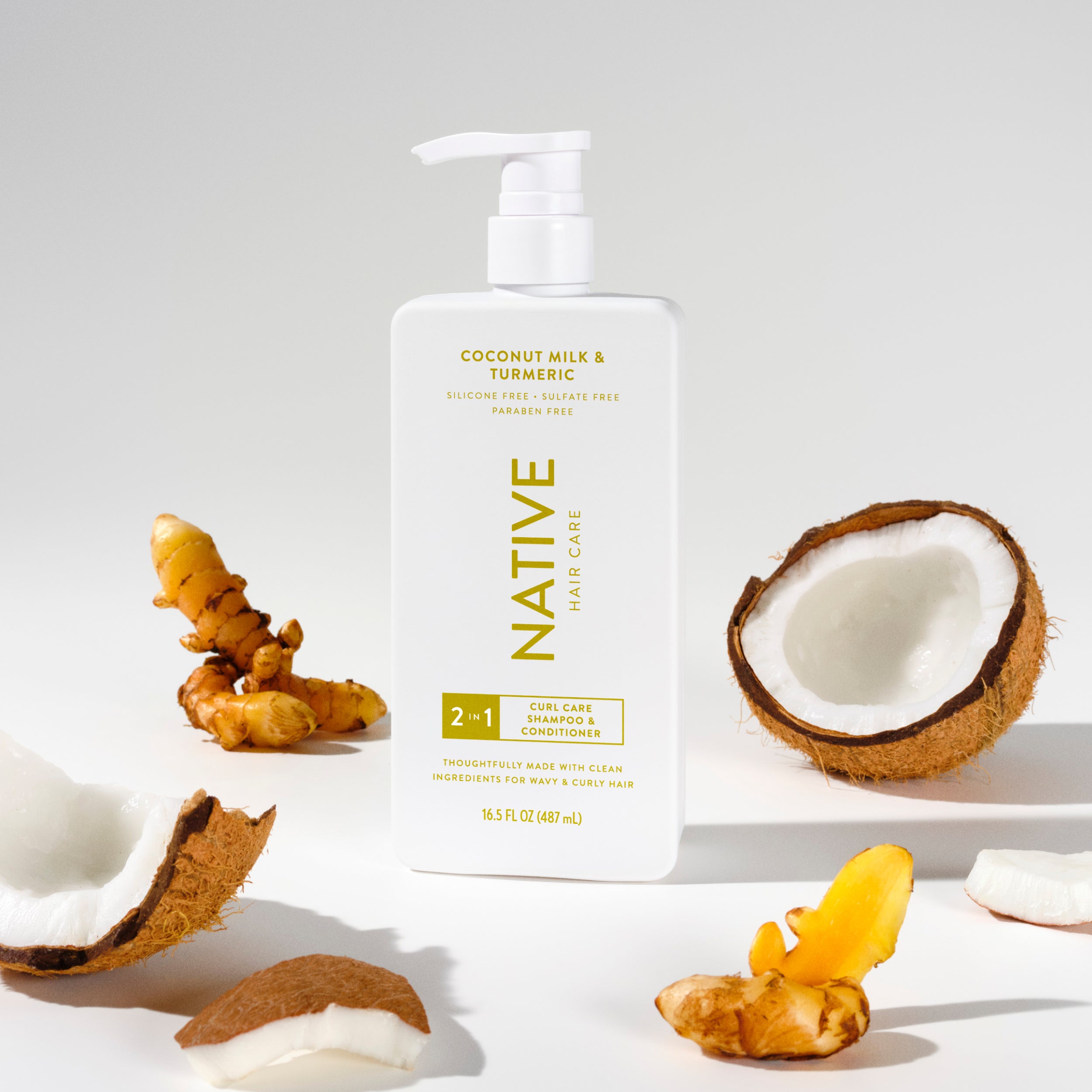 Curl Care 2-in-1 Shampoo & Conditioner - Coconut Milk & Turmeric / Classic / 16.5oz - Clean Care Essential