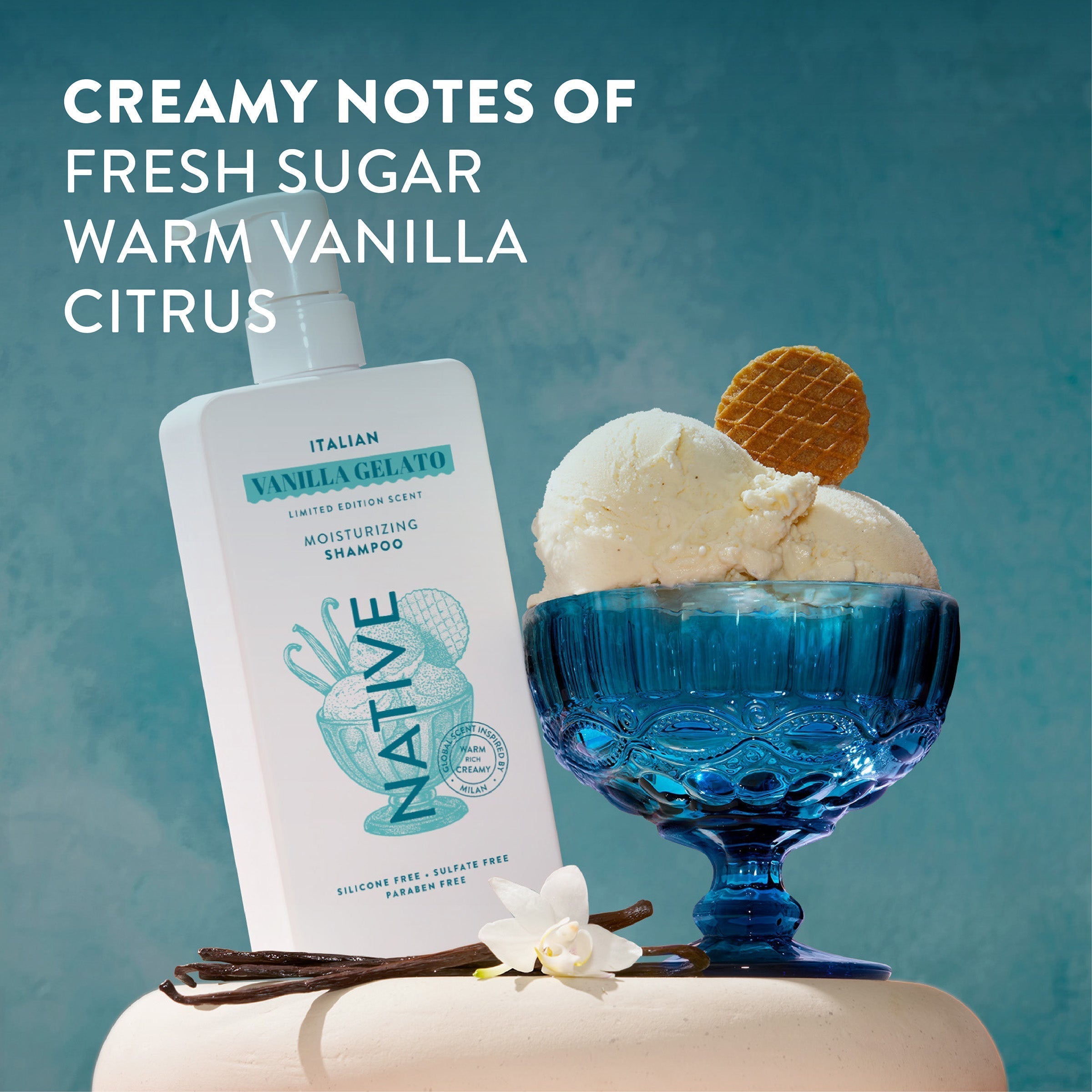 Moisturizing Shampoo - Italian Vanilla Gelato / Limited Edition / 16.5oz - Clean Care Essential