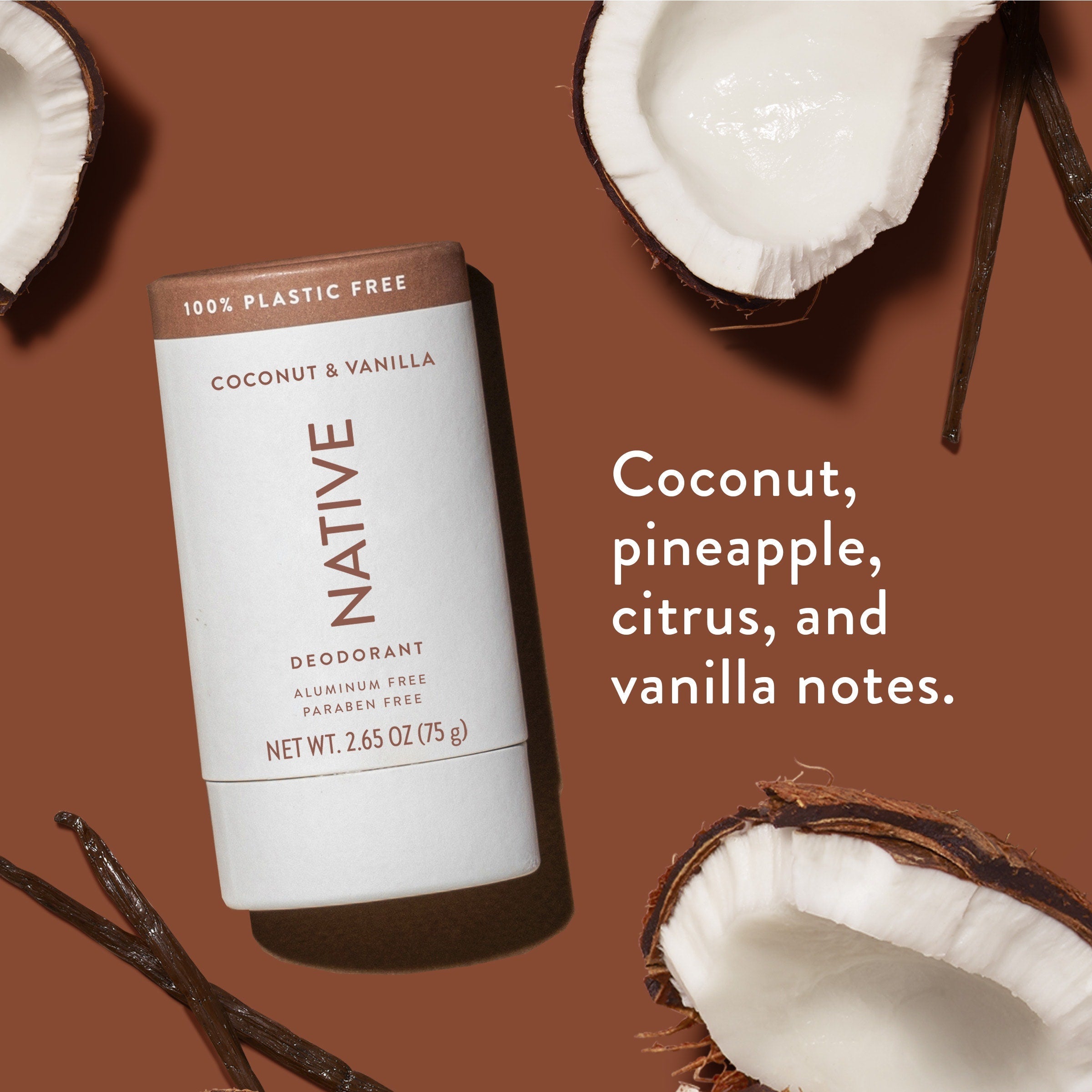 Plastic Free Deodorant Stick - Coconut & Vanilla / Classic / 2.65oz - Clean Care Essential