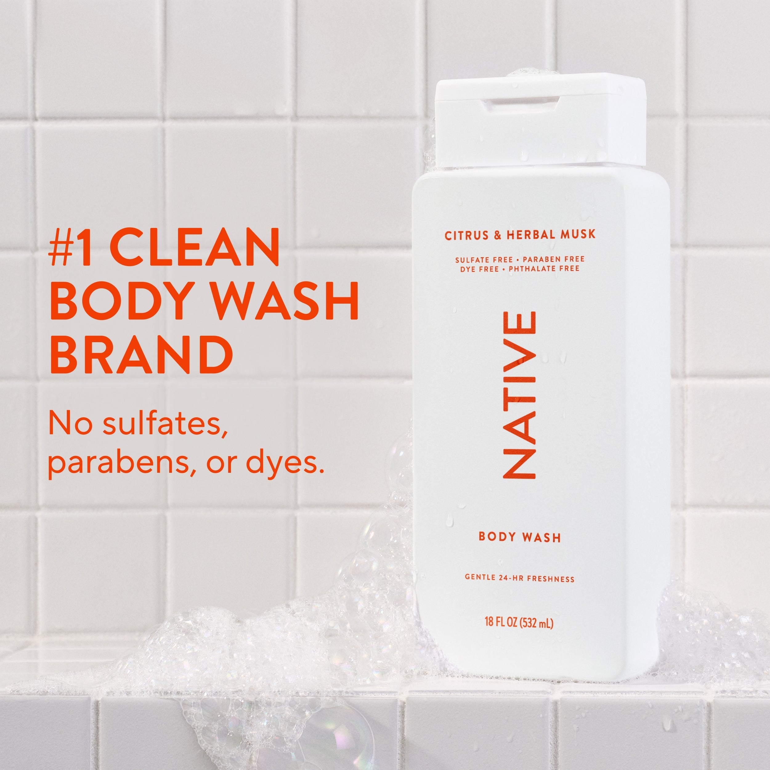 Body Wash - Citrus & Herbal Musk / Classic / 18oz - Clean Care Essential