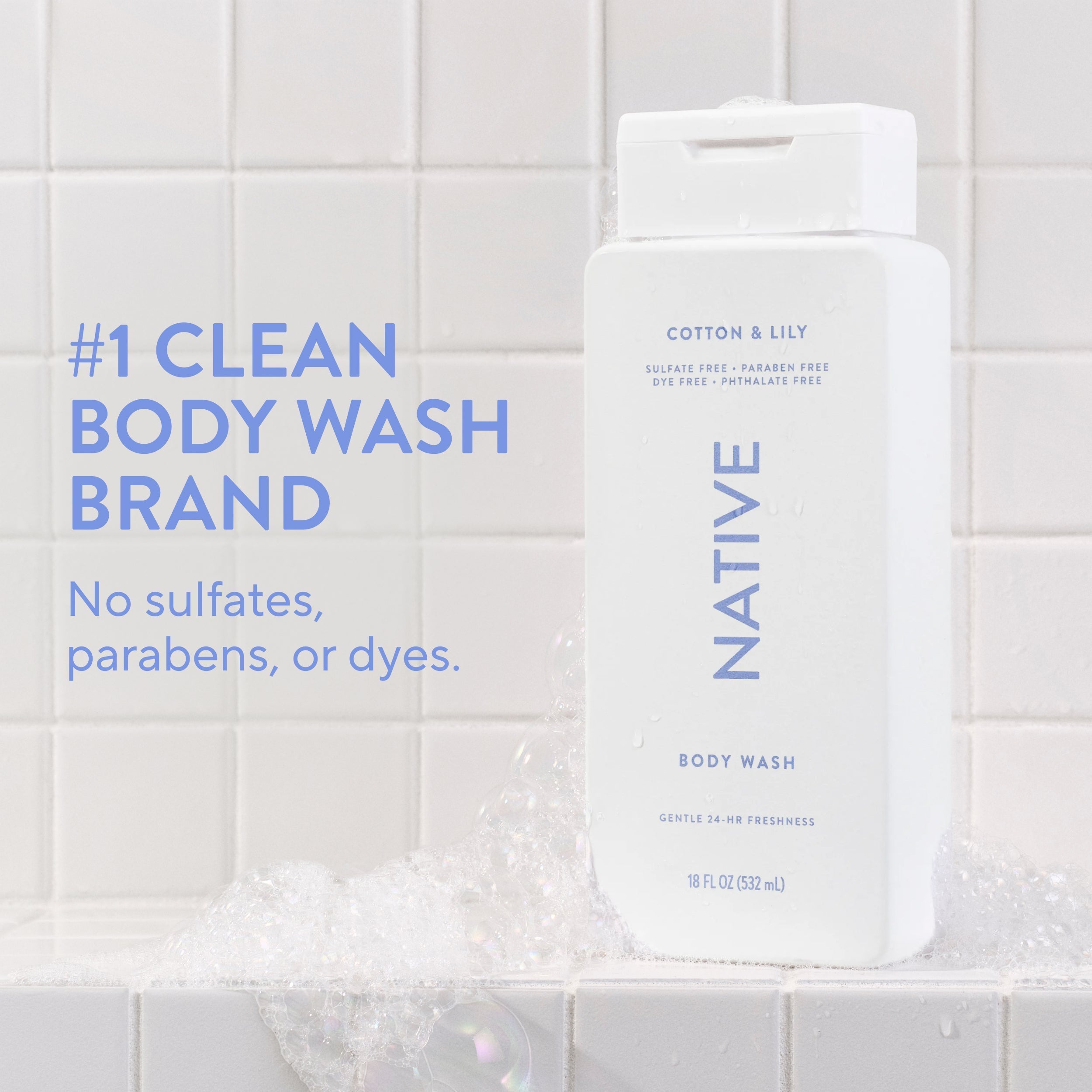 Body Wash - Cotton & Lily / Classic / 18oz - Clean Care Essential