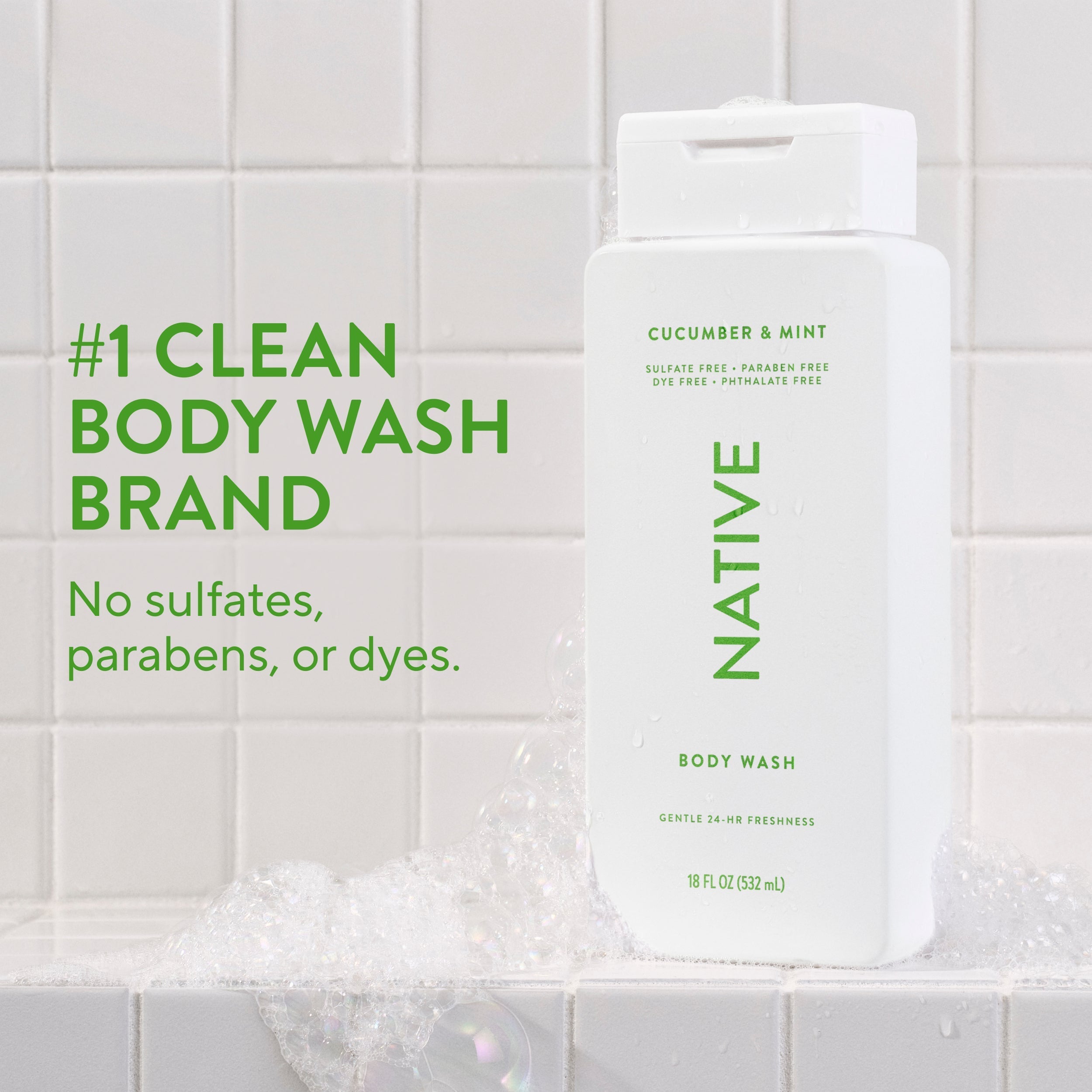 Body Wash - Cucumber & Mint / Classic / 18oz - Clean Care Essential