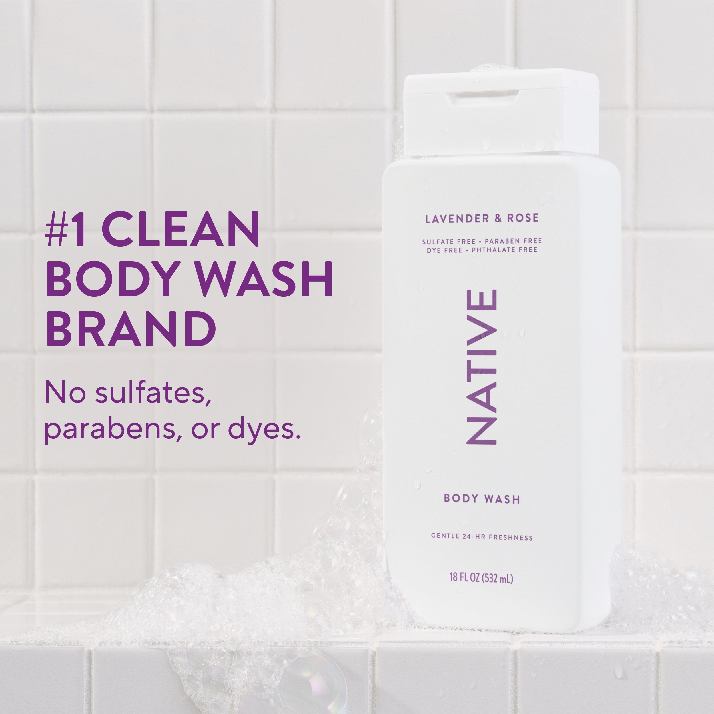 Body Wash - Lavender & Rose / Classic / 18oz - Clean Care Essential