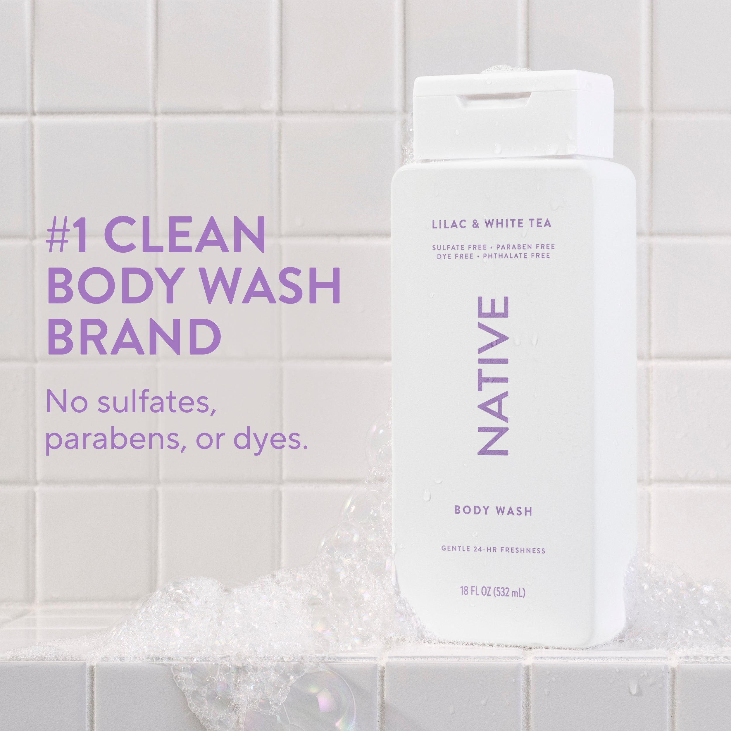 Body Wash - Lilac & White Tea / Classic / 18oz - Clean Care Essential