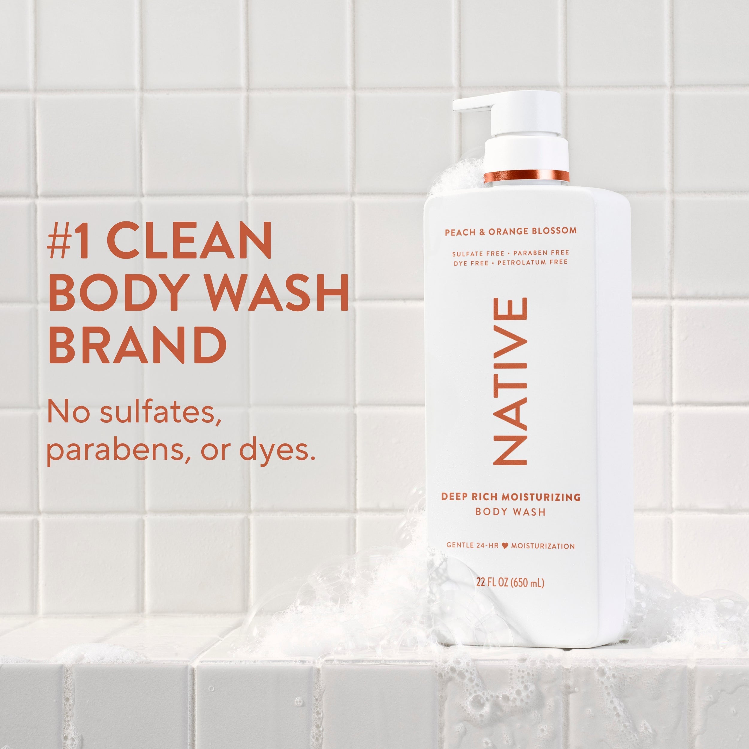 Moisturizing Body Wash - Peach & Orange Blossom / Classic / 22oz - Clean Care Essential