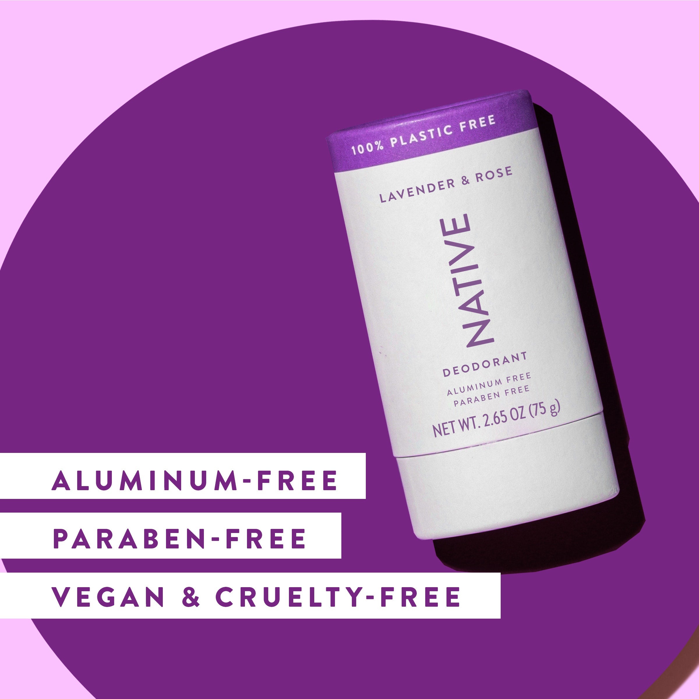Plastic Free Deodorant Stick - Lavender & Rose / Classic / 2.65oz - Clean Care Essential