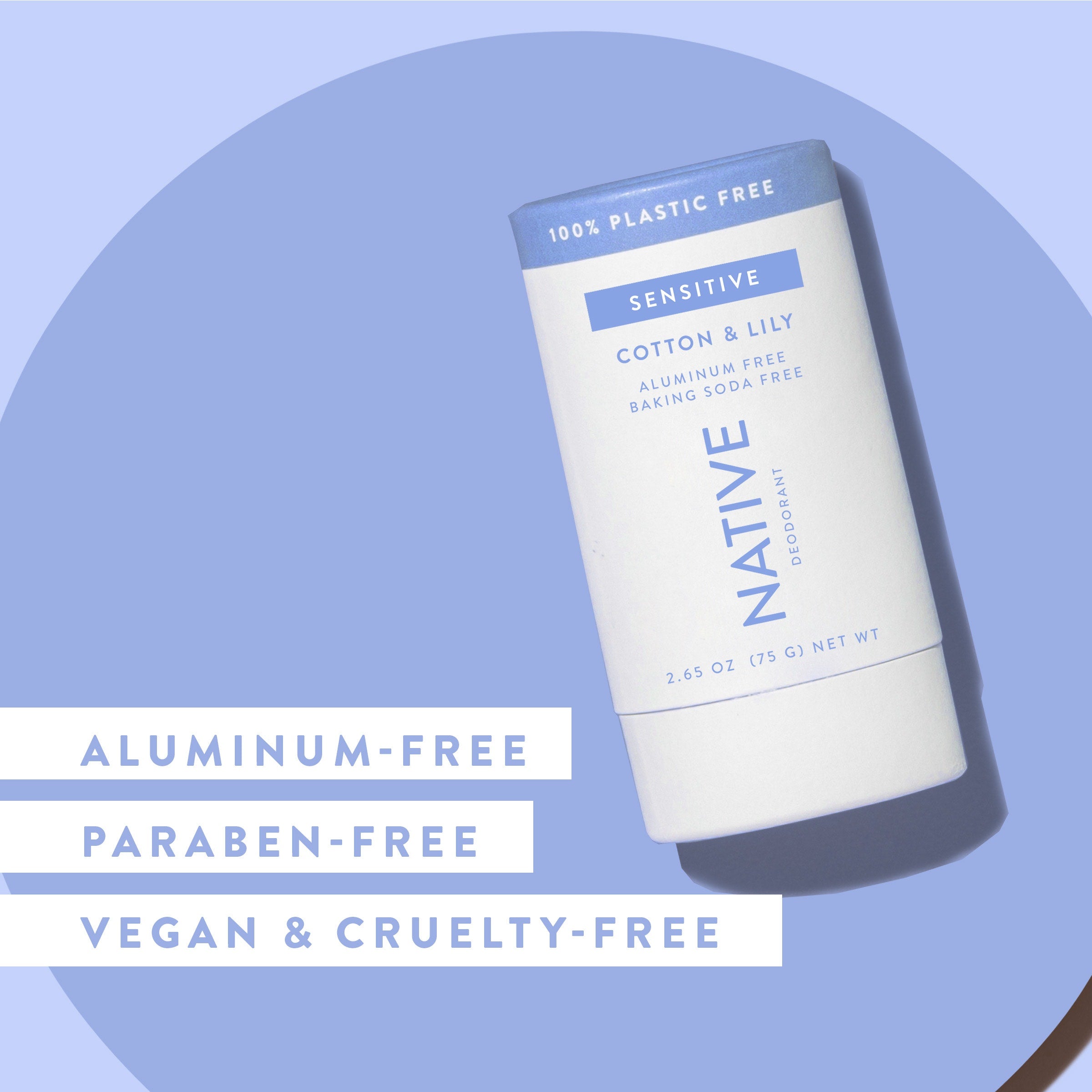 Plastic Free Sensitive Deodorant Stick - Cotton & Lily / Classic / 2.65oz - Clean Care Essential