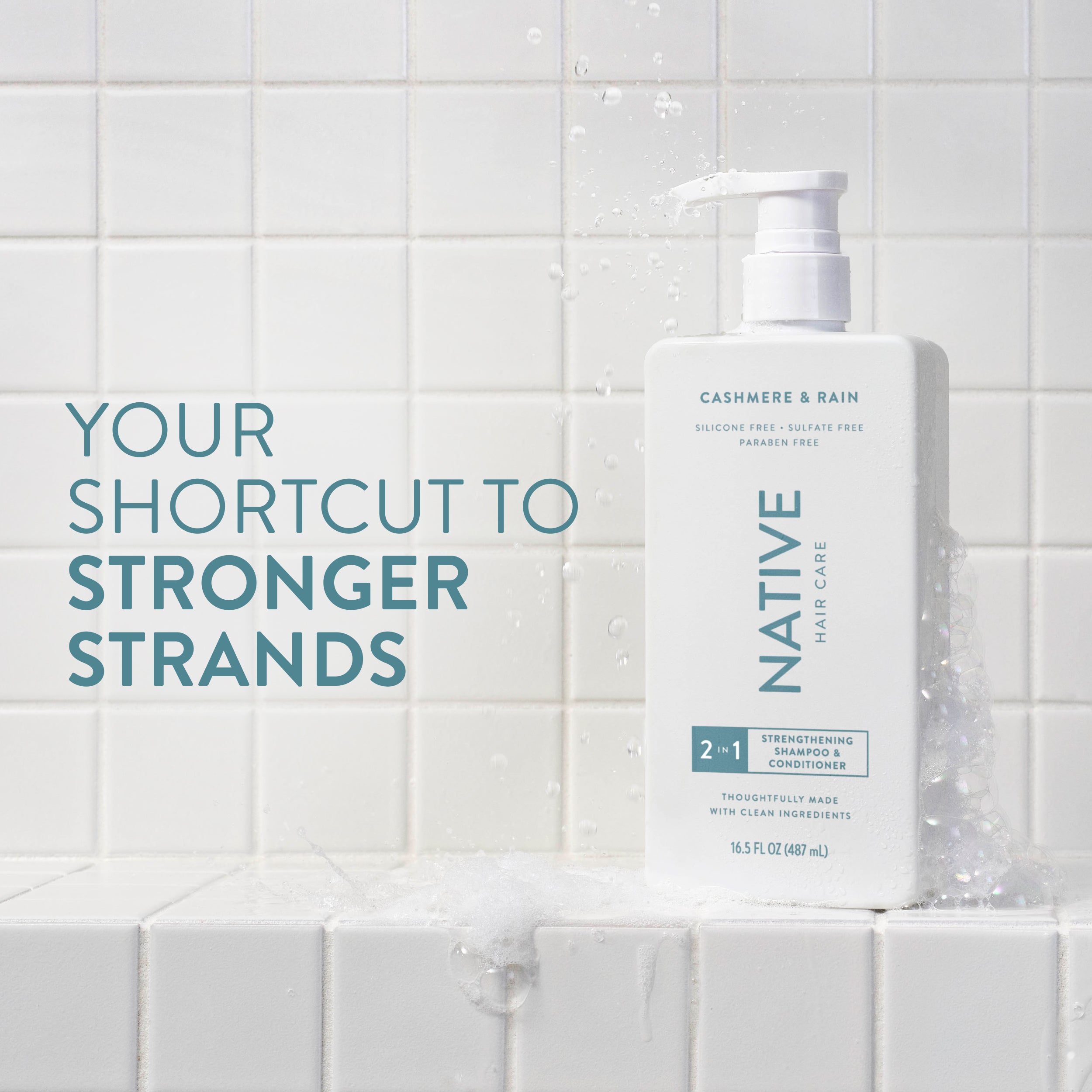 Strengthening 2-in-1 Shampoo & Conditioner - Cashmere & Rain / Classic / 16.5oz - Clean Care Essential