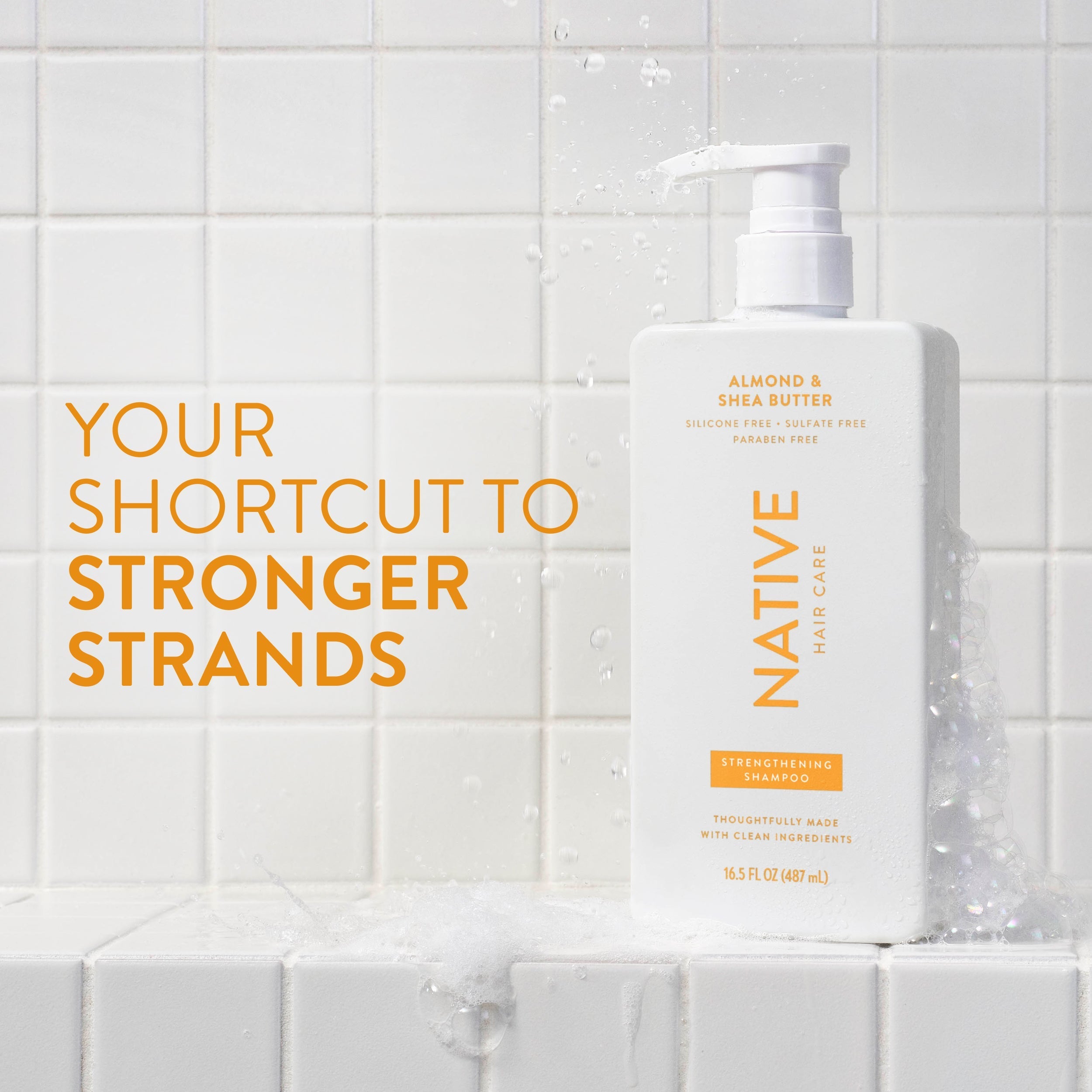 Strengthening Shampoo - Almond & Shea Butter / Classic / 16.5oz - Clean Care Essential