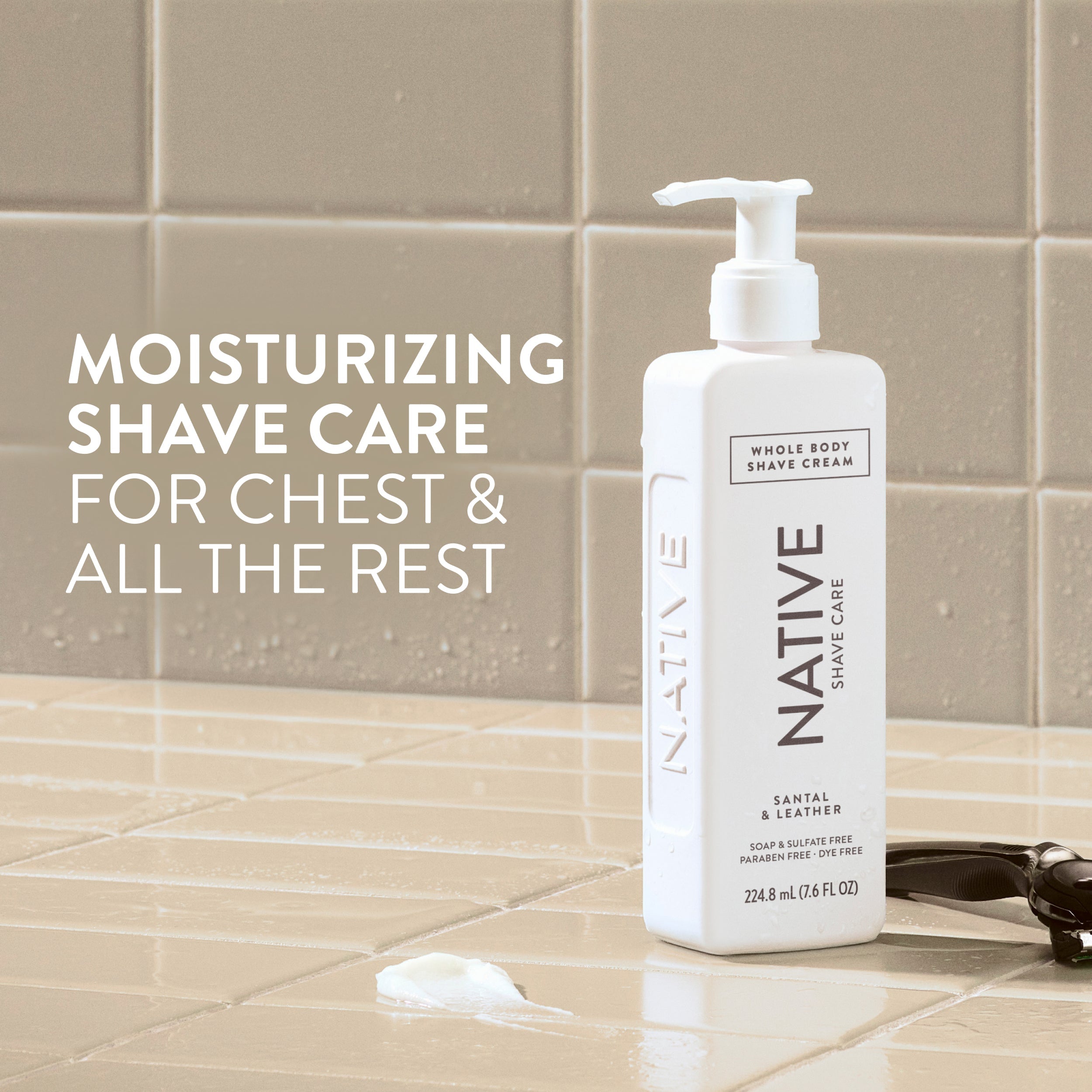 Whole Body Shave Cream - Santal & Leather / Classic / 7.6oz - Polished Daily Care