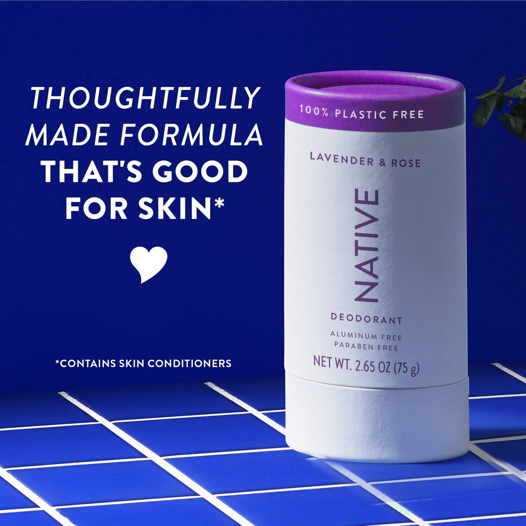 Plastic Free Deodorant Stick - Lavender & Rose / Classic / 2.65oz - Clean Care Essential
