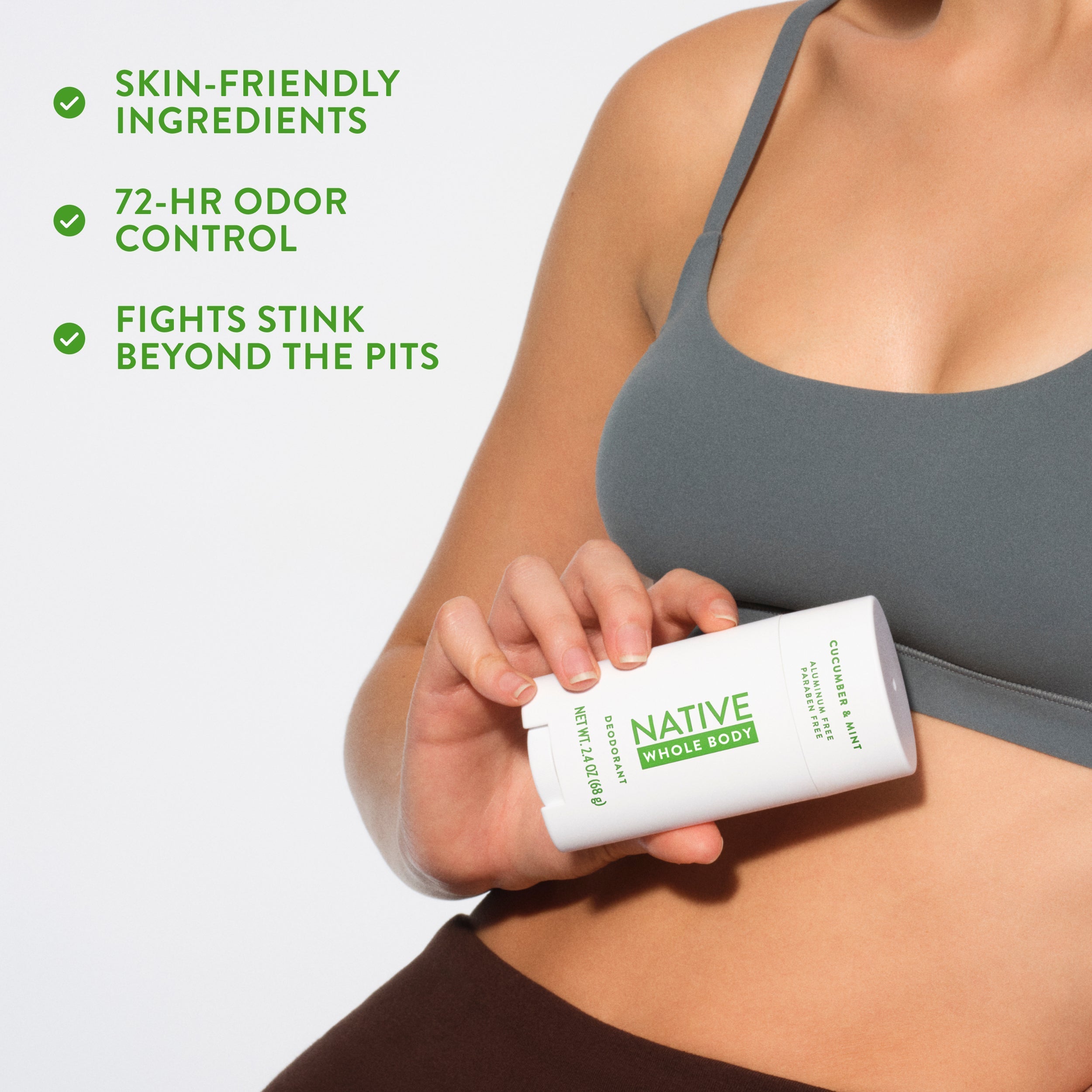 Whole Body Deodorant Stick - Cucumber & Mint / Classic / 2.4oz - Clean Care Essential