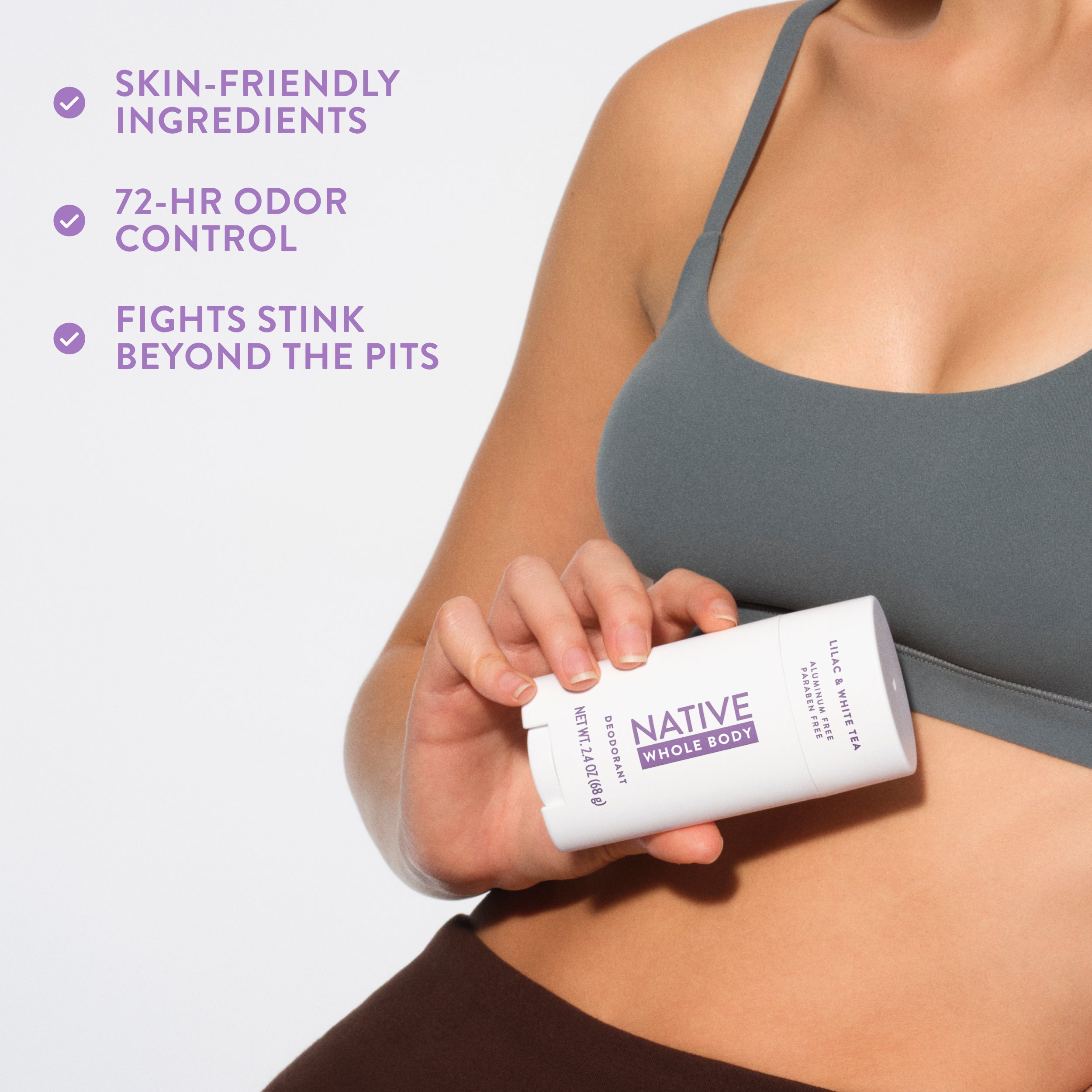 Whole Body Deodorant Stick - Lilac & White Tea / Classic / 2.4oz - Clean Care Essential