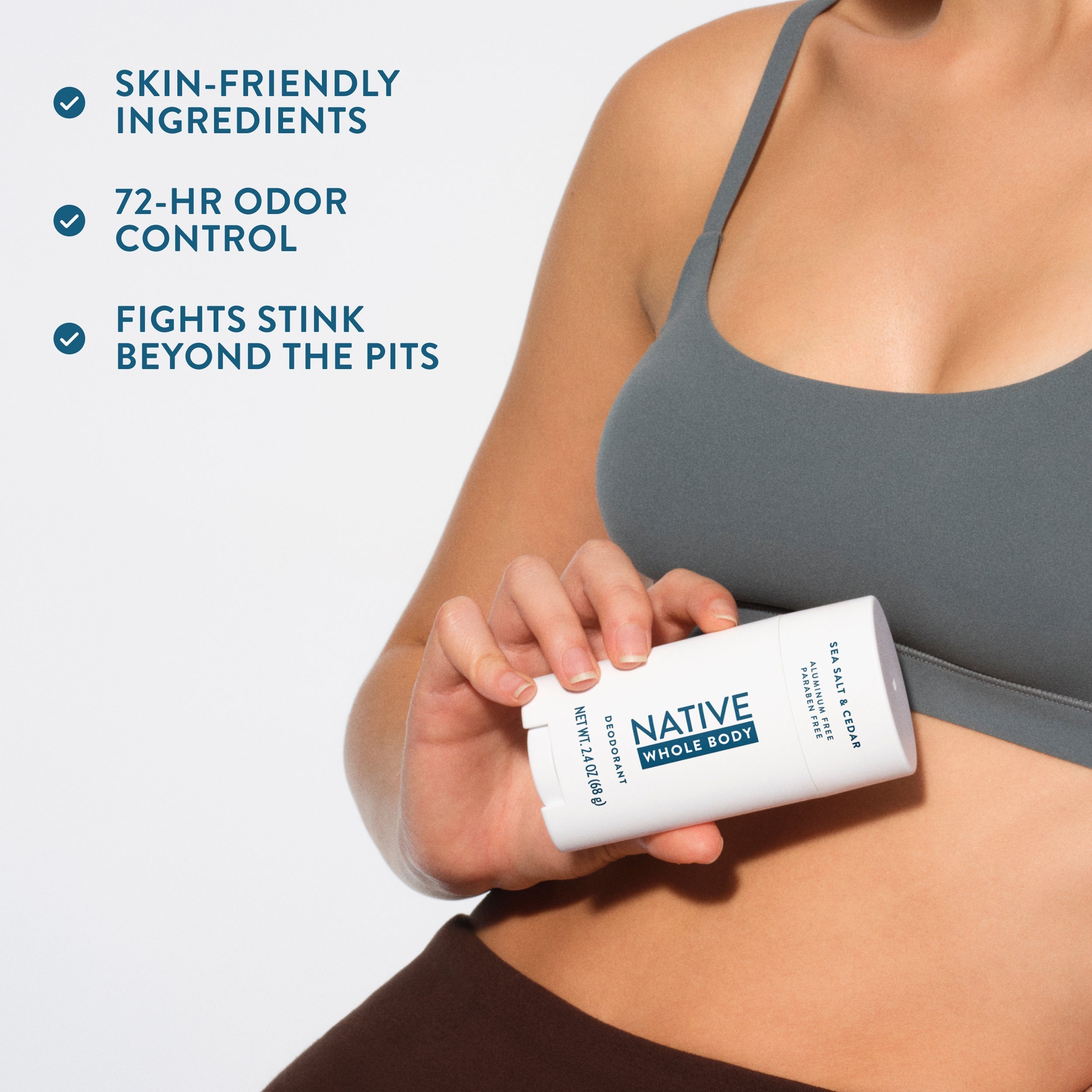Whole Body Deodorant Stick - Sea Salt & Cedar / Classic / 2.4oz - Clean Care Essential