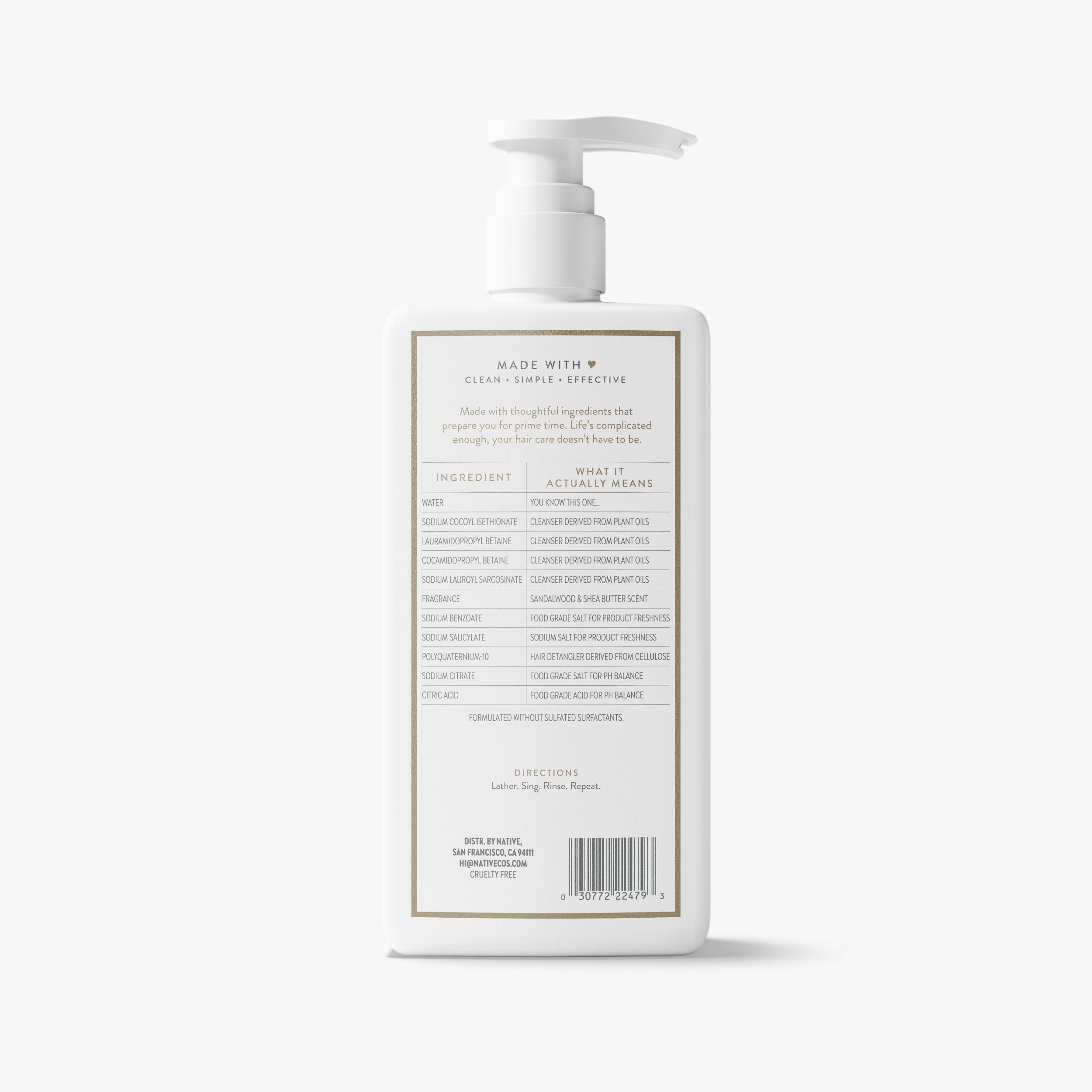 Full & Thick Shampoo - Sandalwood & Shea Butter / Classic / 16.5oz - Clean Care Essential