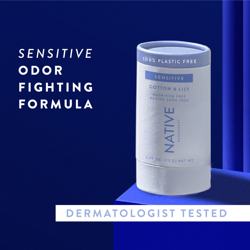 Plastic Free Sensitive Deodorant Stick - Cotton & Lily / Classic / 2.65oz - Clean Care Essential