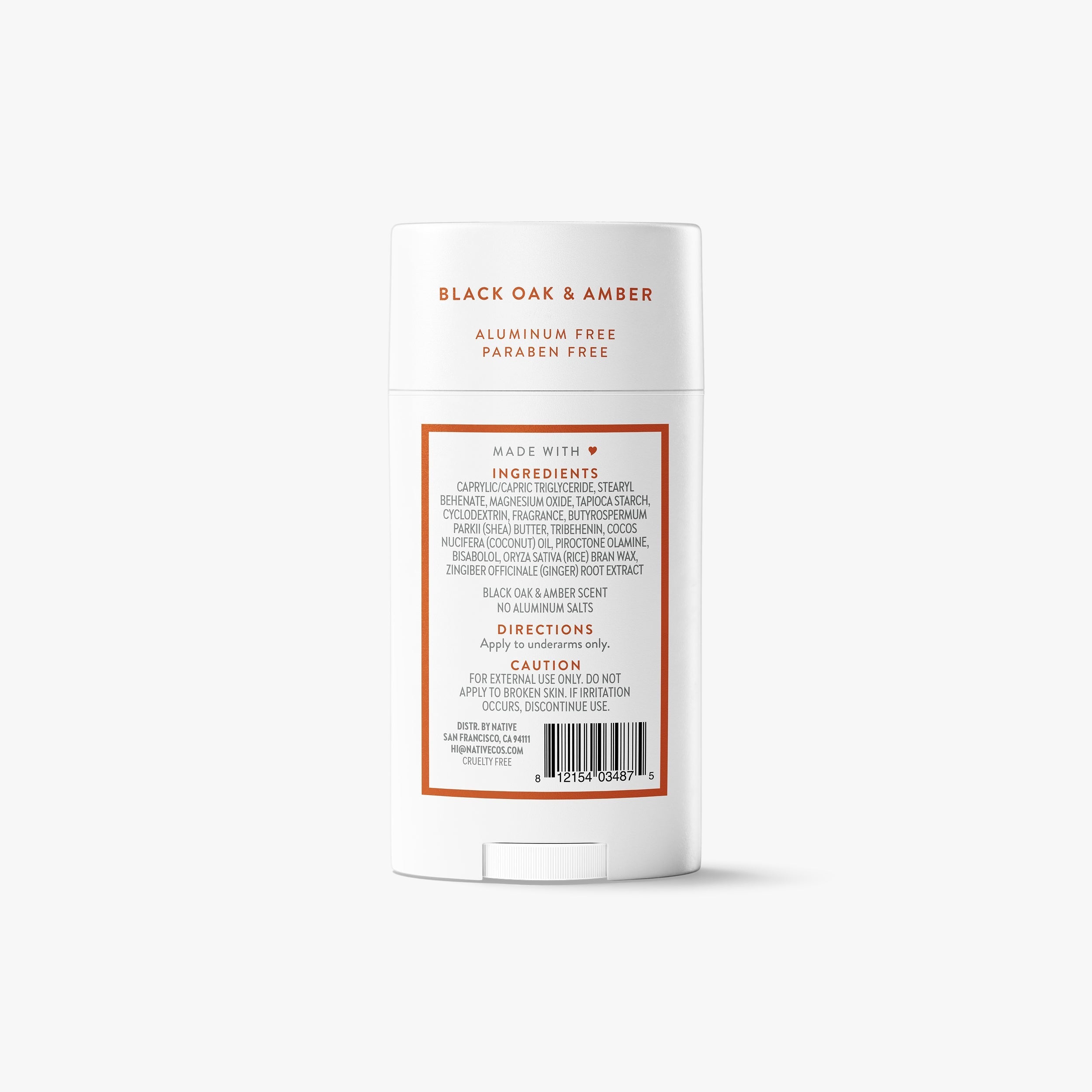 Deodorant Stick - Black Oak & Amber / Classic / 2.65oz - Clean Care Essential
