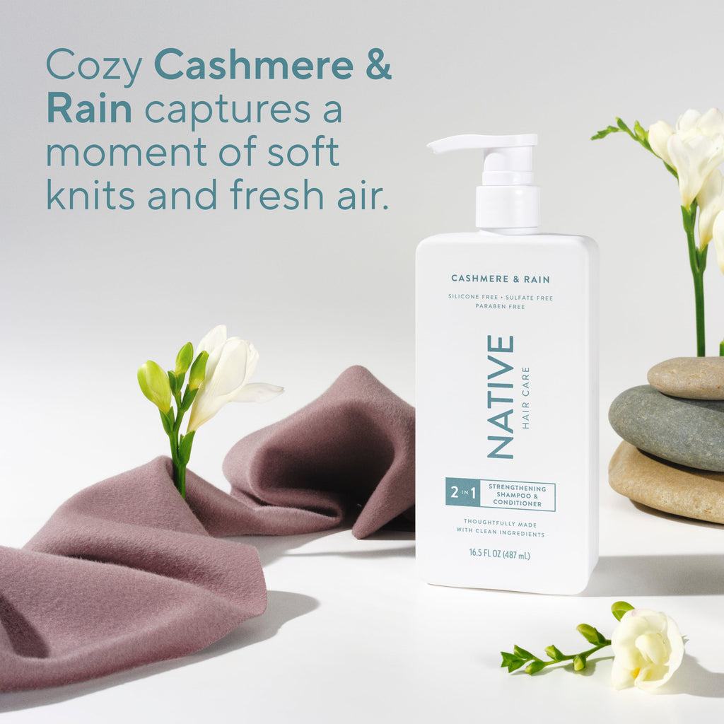 Strengthening 2-in-1 Shampoo & Conditioner - Cashmere & Rain / Classic / 16.5oz - Clean Care Essential
