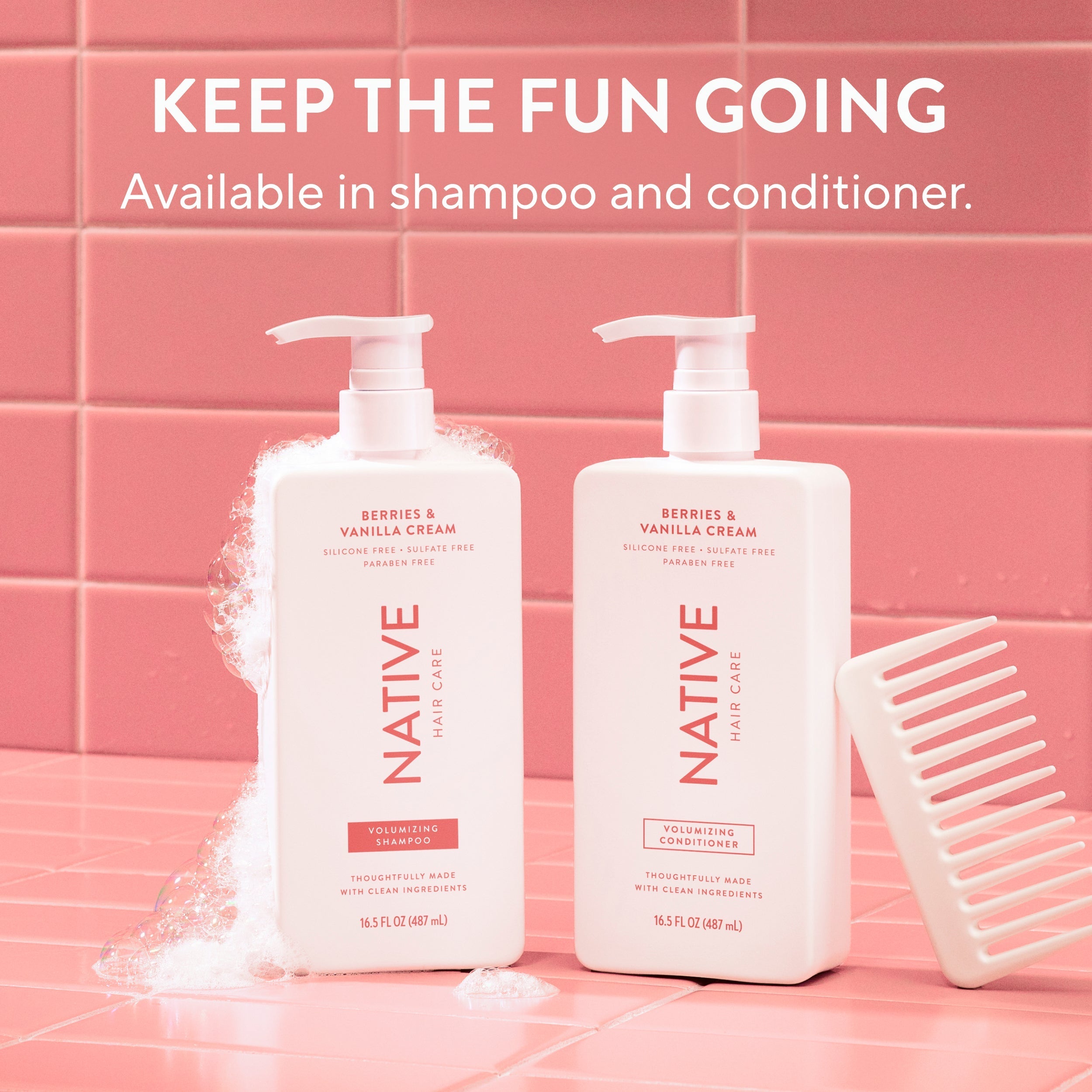 Volumizing Shampoo - Berries & Vanilla Cream / Classic / 16.5oz - Polished Daily Care