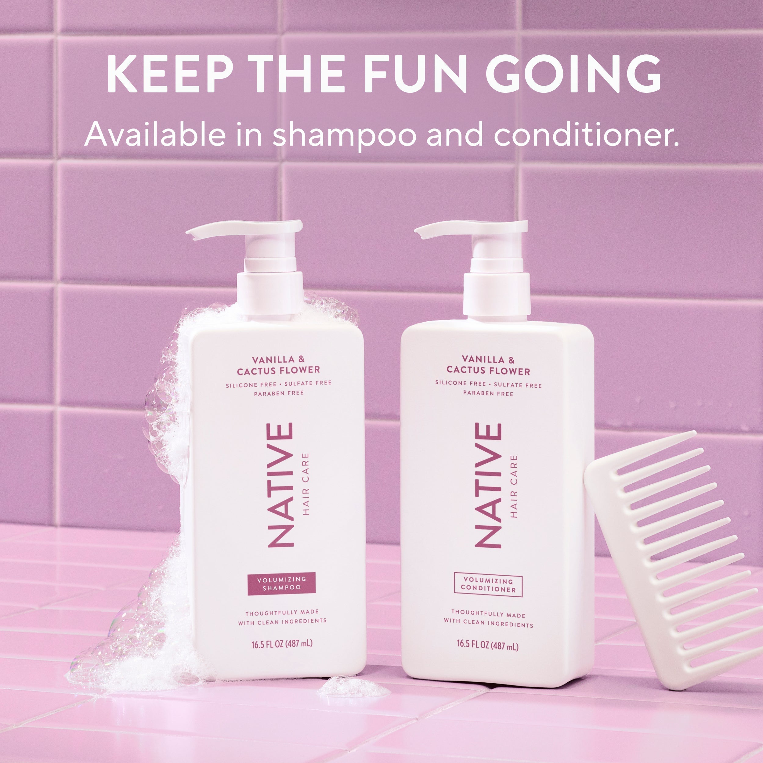 Volumizing Shampoo - Vanilla & Cactus Flower / Classic / 16.5oz - Clean Care Essential
