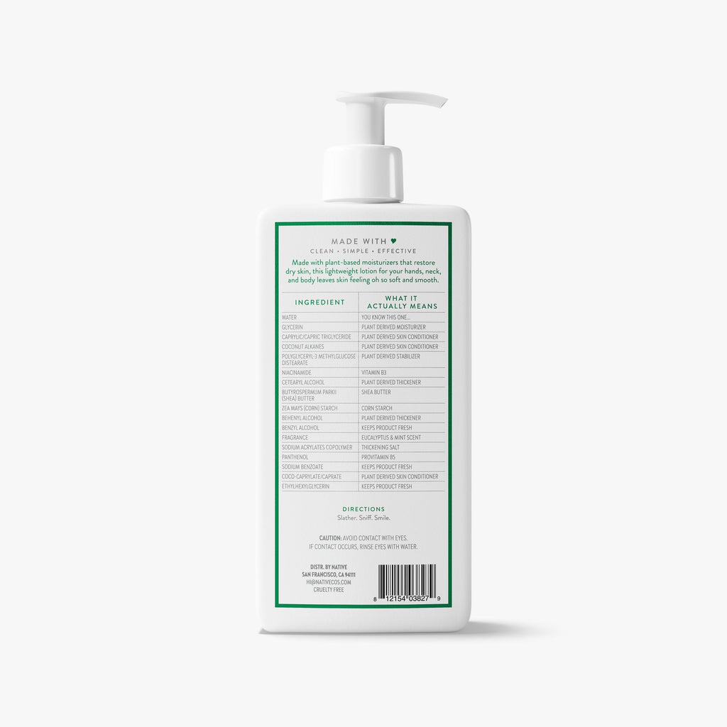 Body Lotion - Eucalyptus & Mint / Classic / 16.5oz - Clean Care Essential