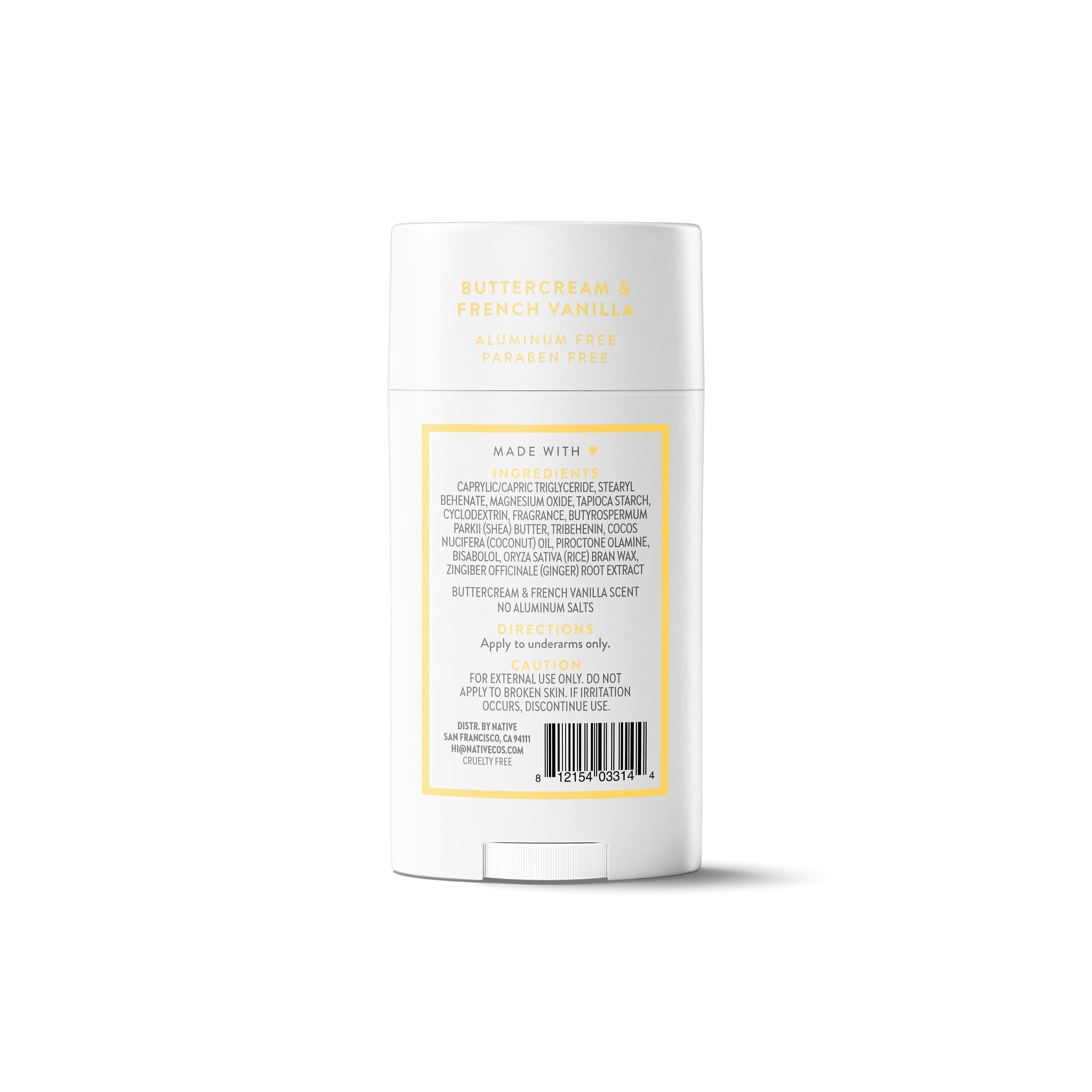 Deodorant Stick - Buttercream & French Vanilla / Classic / 2.65oz - Polished Daily Care