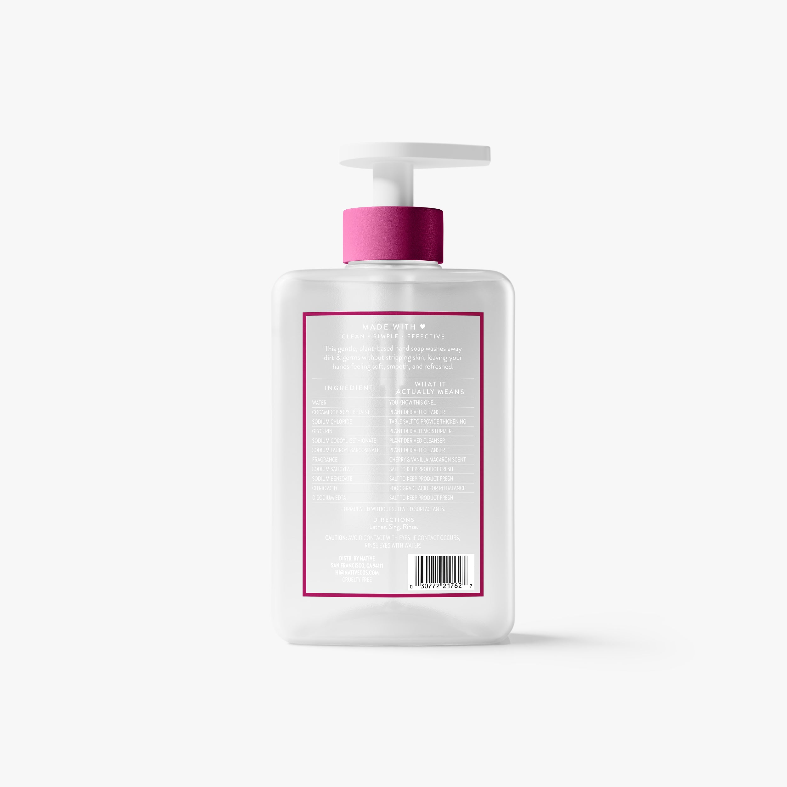 Hand Soap - Cherry & Vanilla Macaron / Classic / 13oz - Clean Care Essential