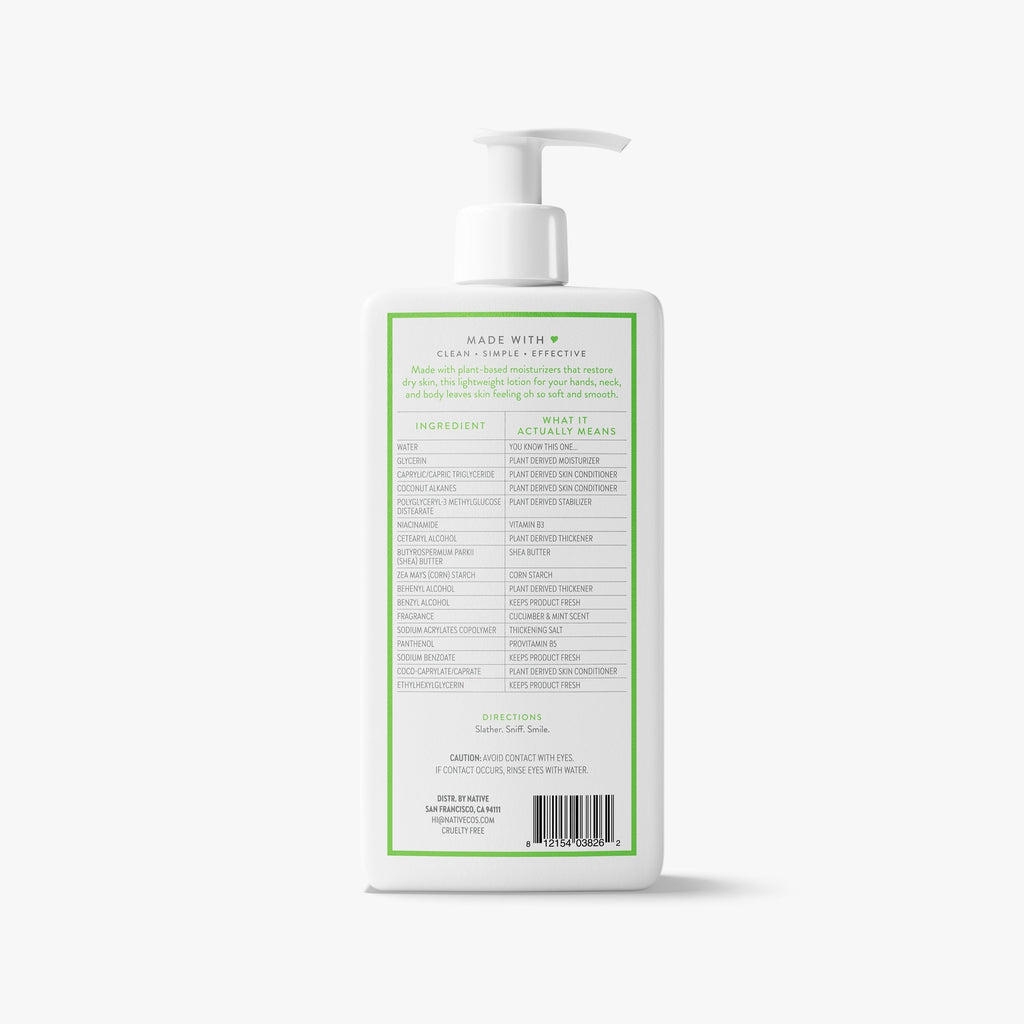 Body Lotion - Cucumber & Mint / Classic / 16.5oz - Clean Care Essential