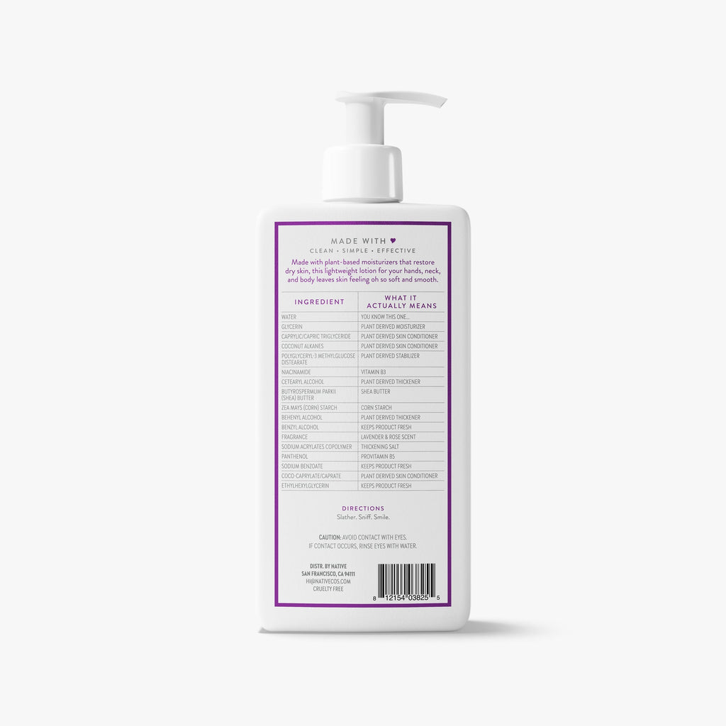 Body Lotion - Lavender & Rose / Classic / 16.5oz - Clean Care Essential