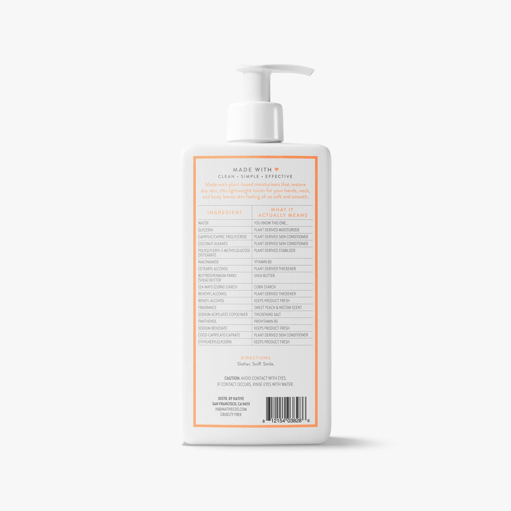 Body Lotion - Sweet Peach & Nectar / Classic / 16.5oz - Clean Care Essential