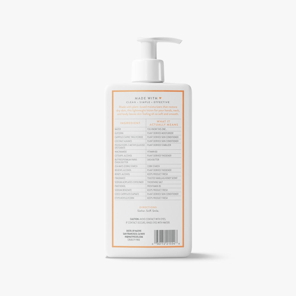 Body Lotion - Toasted Vanilla & Honey / Classic / 16.5oz - Clean Care Essential