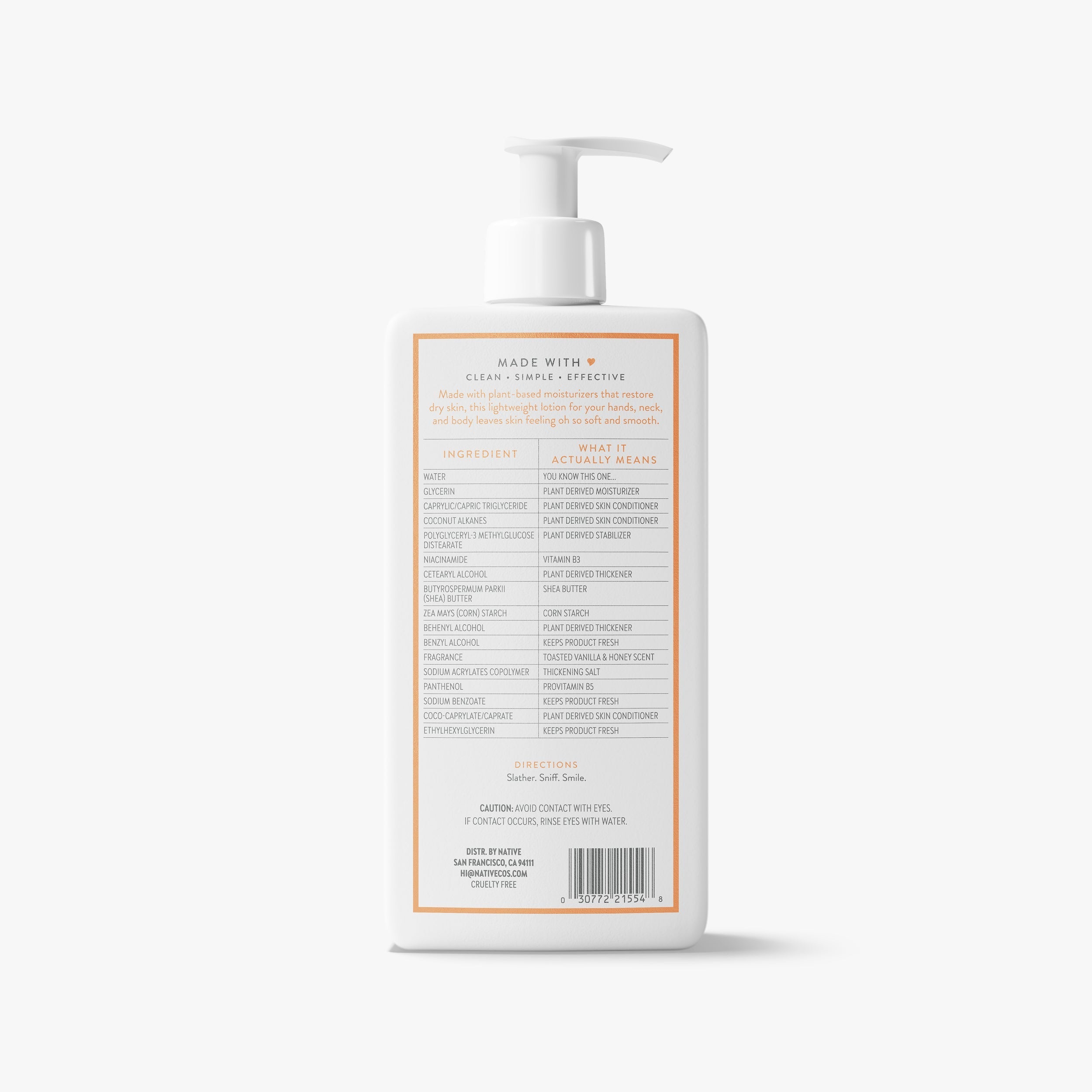 Body Lotion - Toasted Vanilla & Honey / Classic / 16.5oz - Clean Care Essential