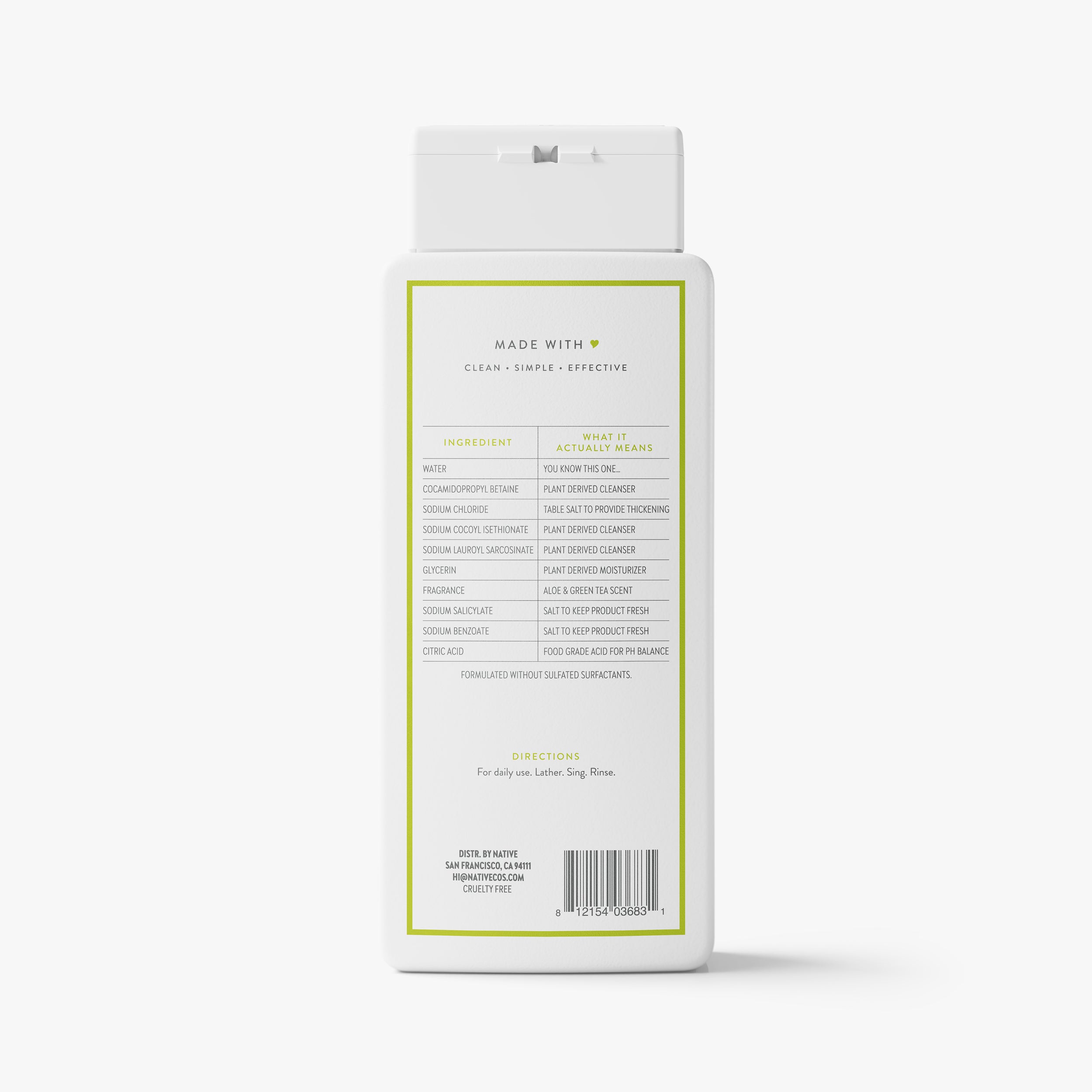 Body Wash - Aloe & Green Tea / Classic / 18oz - Clean Care Essential
