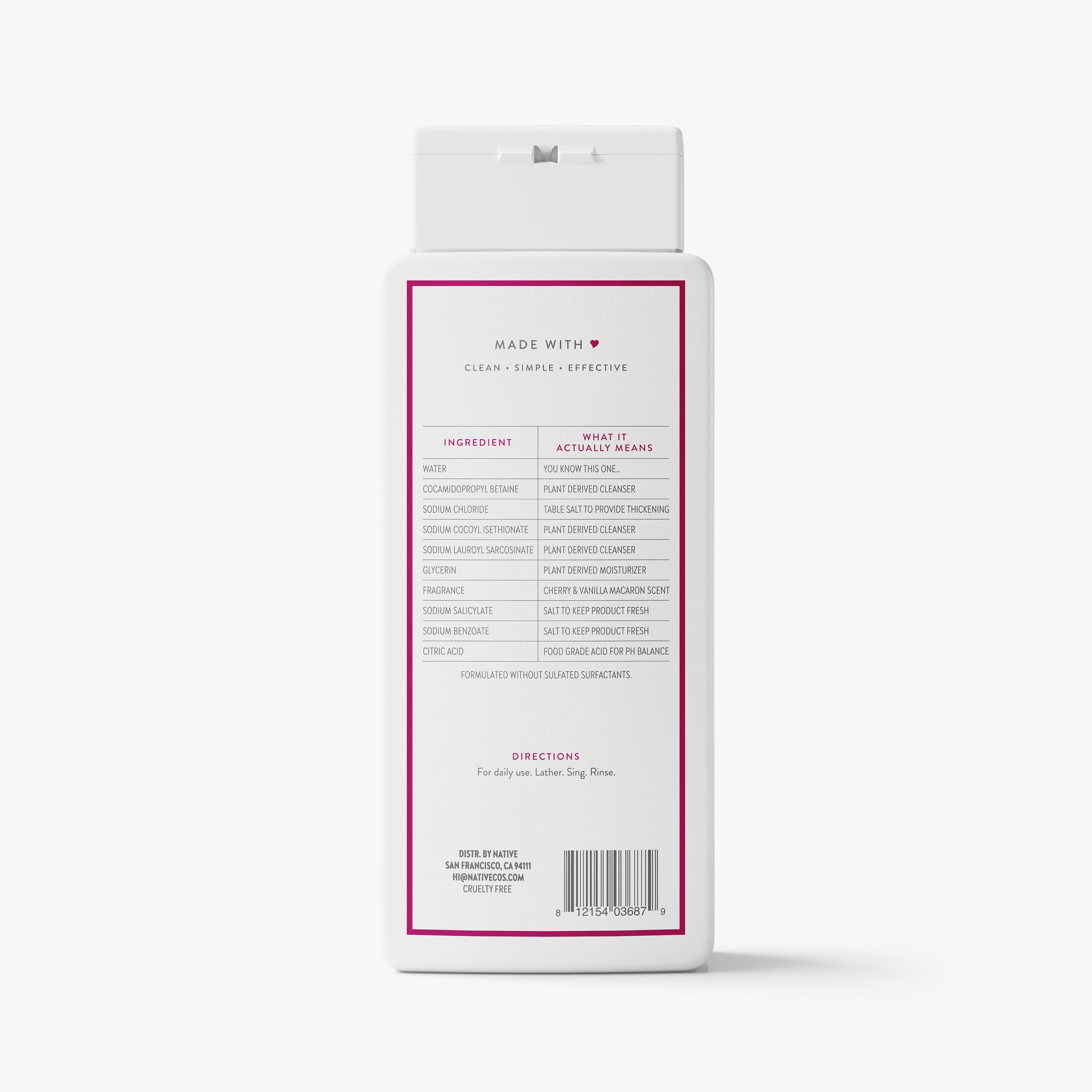 Body Wash - Cherry & Vanilla Macaron / Classic / 18oz - Clean Care Essential
