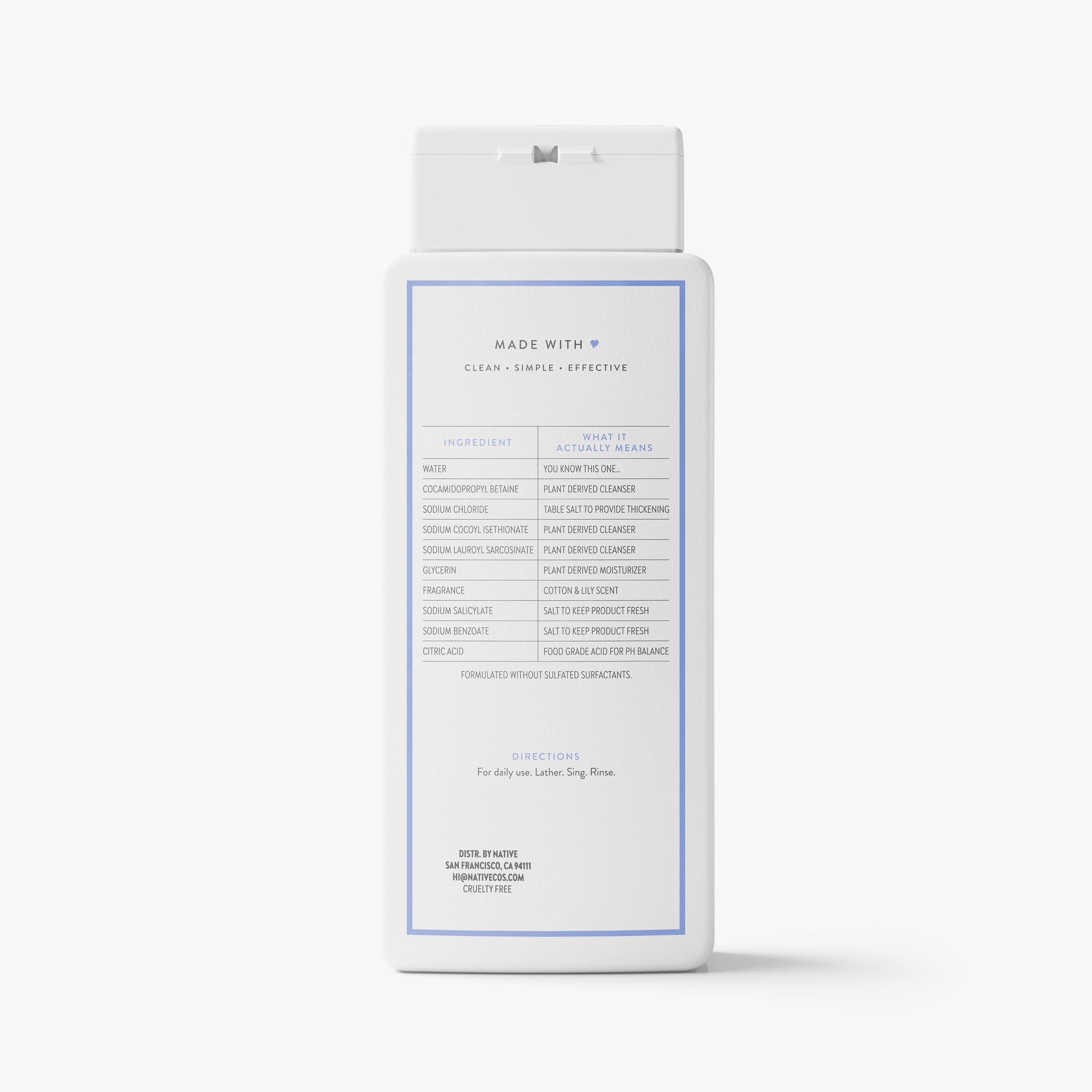 Body Wash - Cotton & Lily / Classic / 18oz - Clean Care Essential