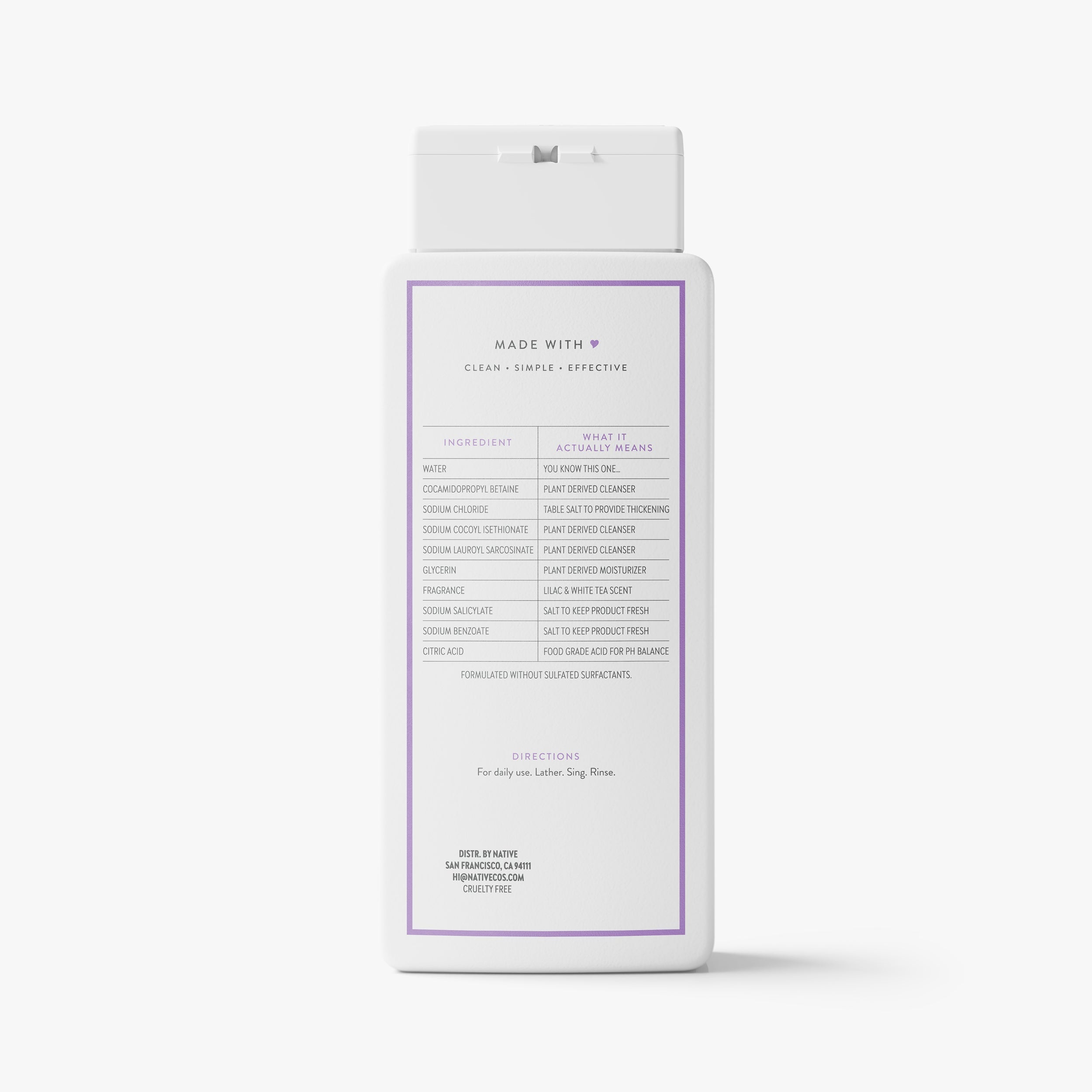 Body Wash - Lilac & White Tea / Classic / 18oz - Clean Care Essential