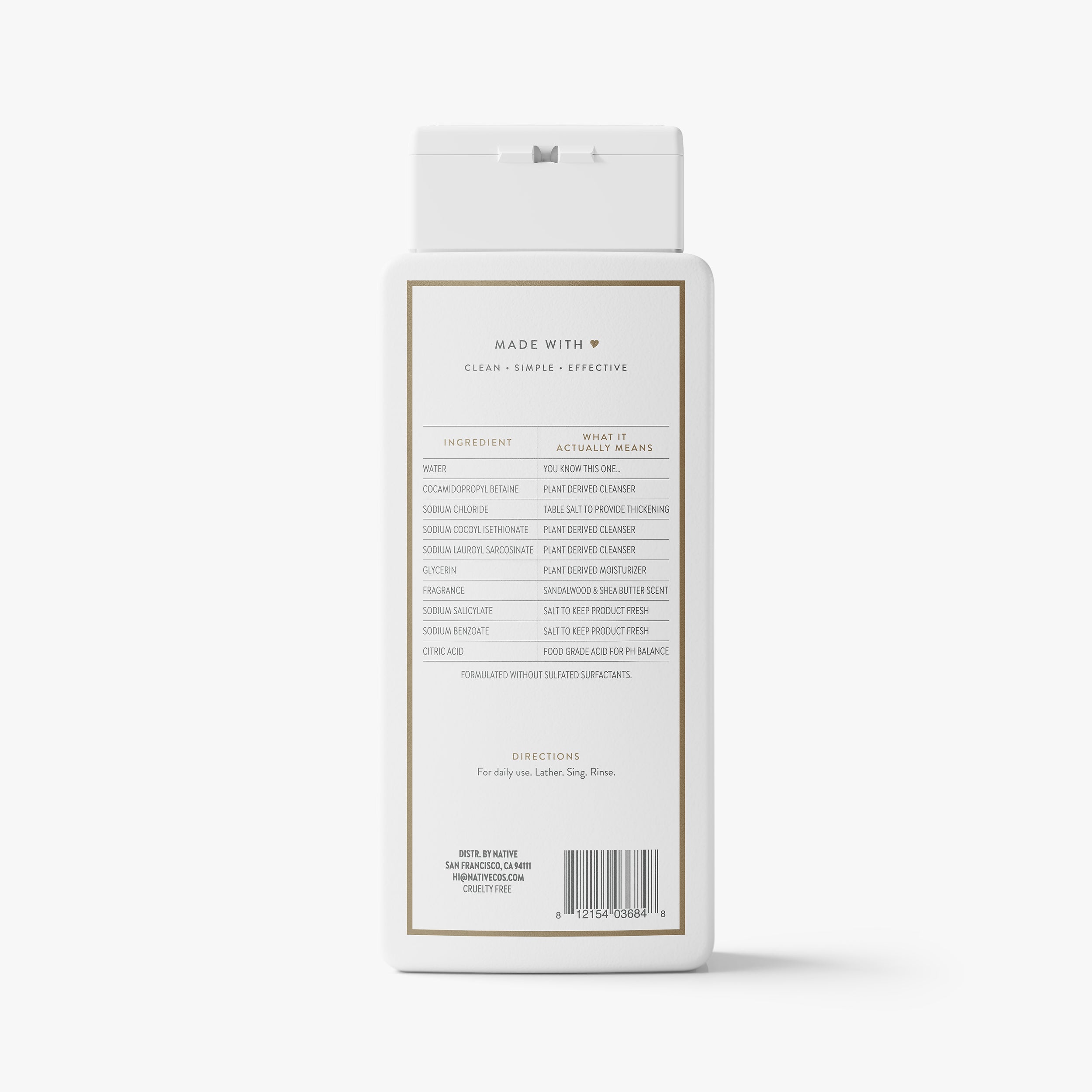 Body Wash - Sandalwood & Shea Butter / Classic / 18oz - Clean Care Essential