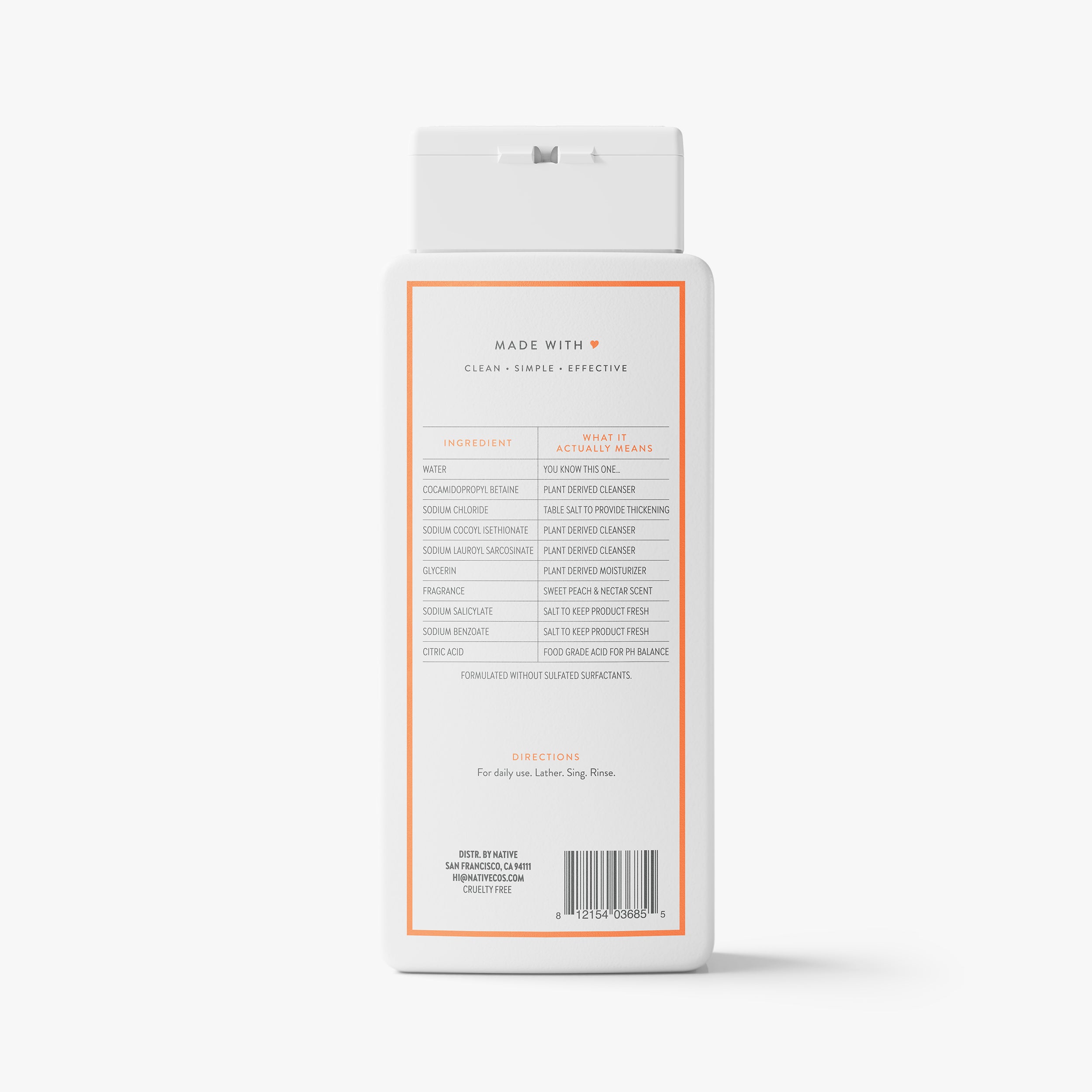 Body Wash - Sweet Peach & Nectar / Classic / 18oz - Clean Care Essential