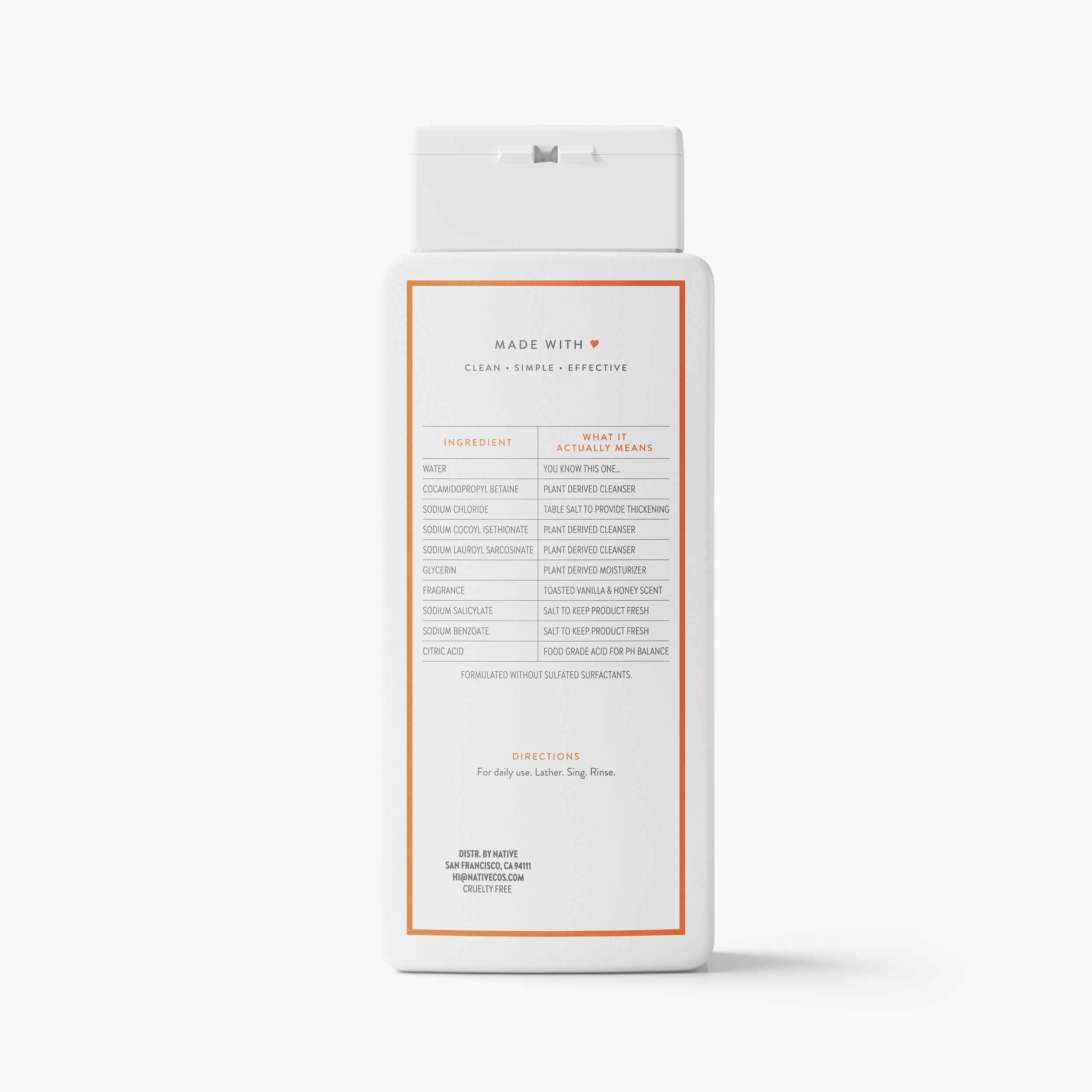 Body Wash - Toasted Vanilla & Honey / Classic / 18oz - Clean Care Essential