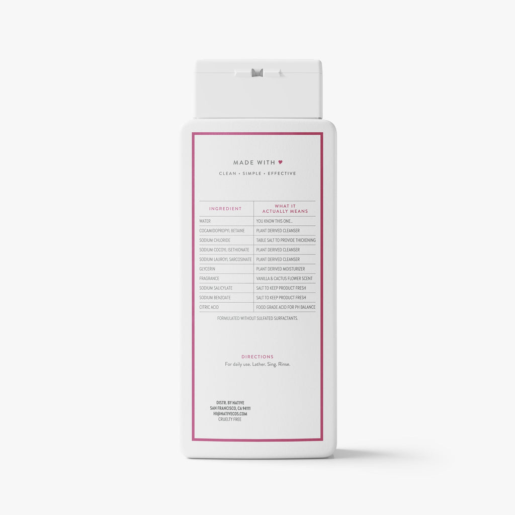 Body Wash - Vanilla & Cactus Flower / Classic / 18oz - Clean Care Essential
